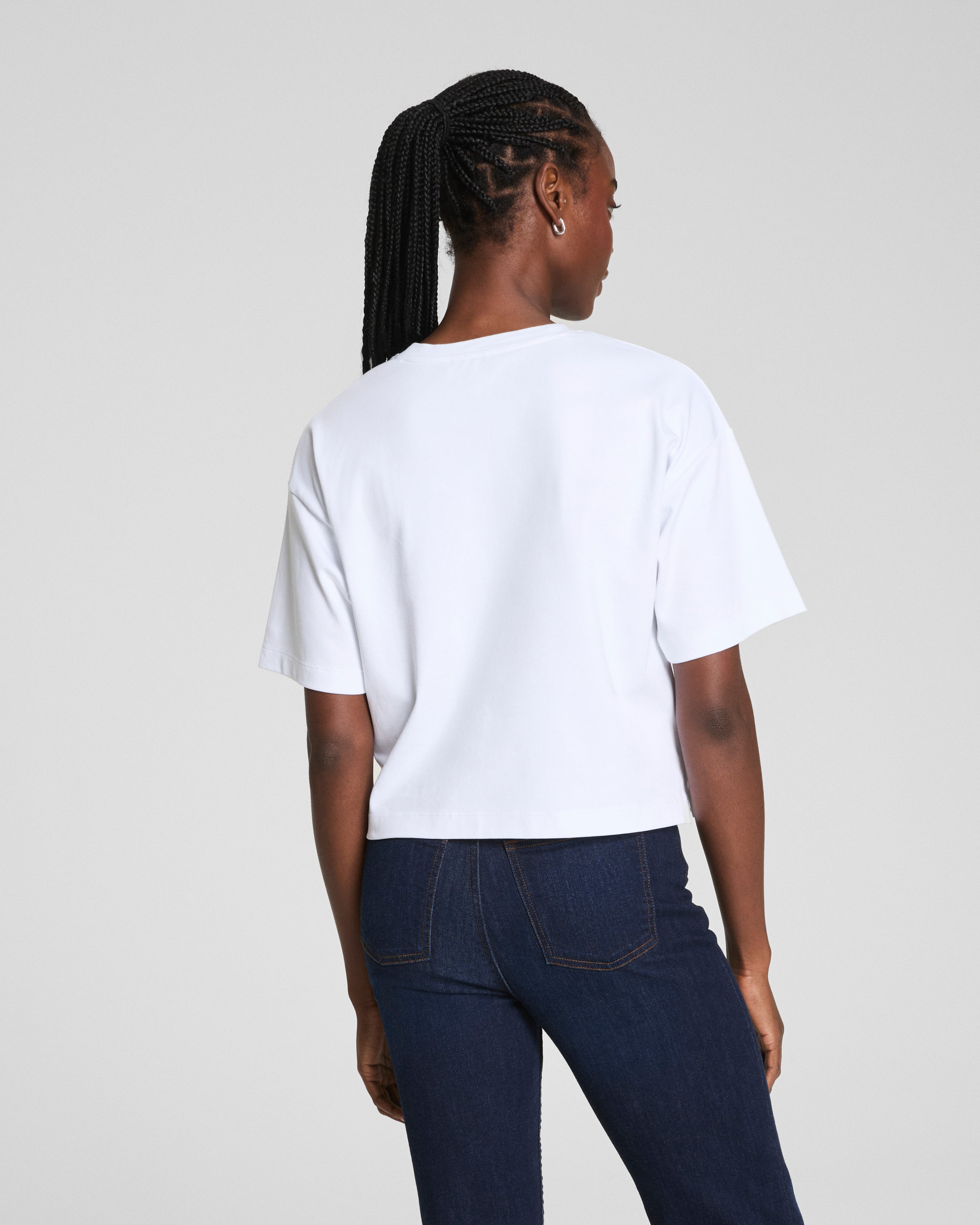 SPANX® Cotton Cropped Tee  Classic White