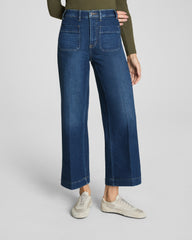 SPANXshape™ Authentic 360 Cropped Wide Leg Jeans with Patch Pockets  Adriatic Blue
