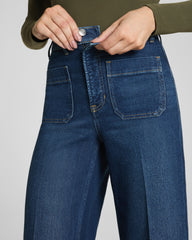 SPANXshape™ Authentic 360 Cropped Wide Leg Jeans with Patch Pockets  Adriatic Blue