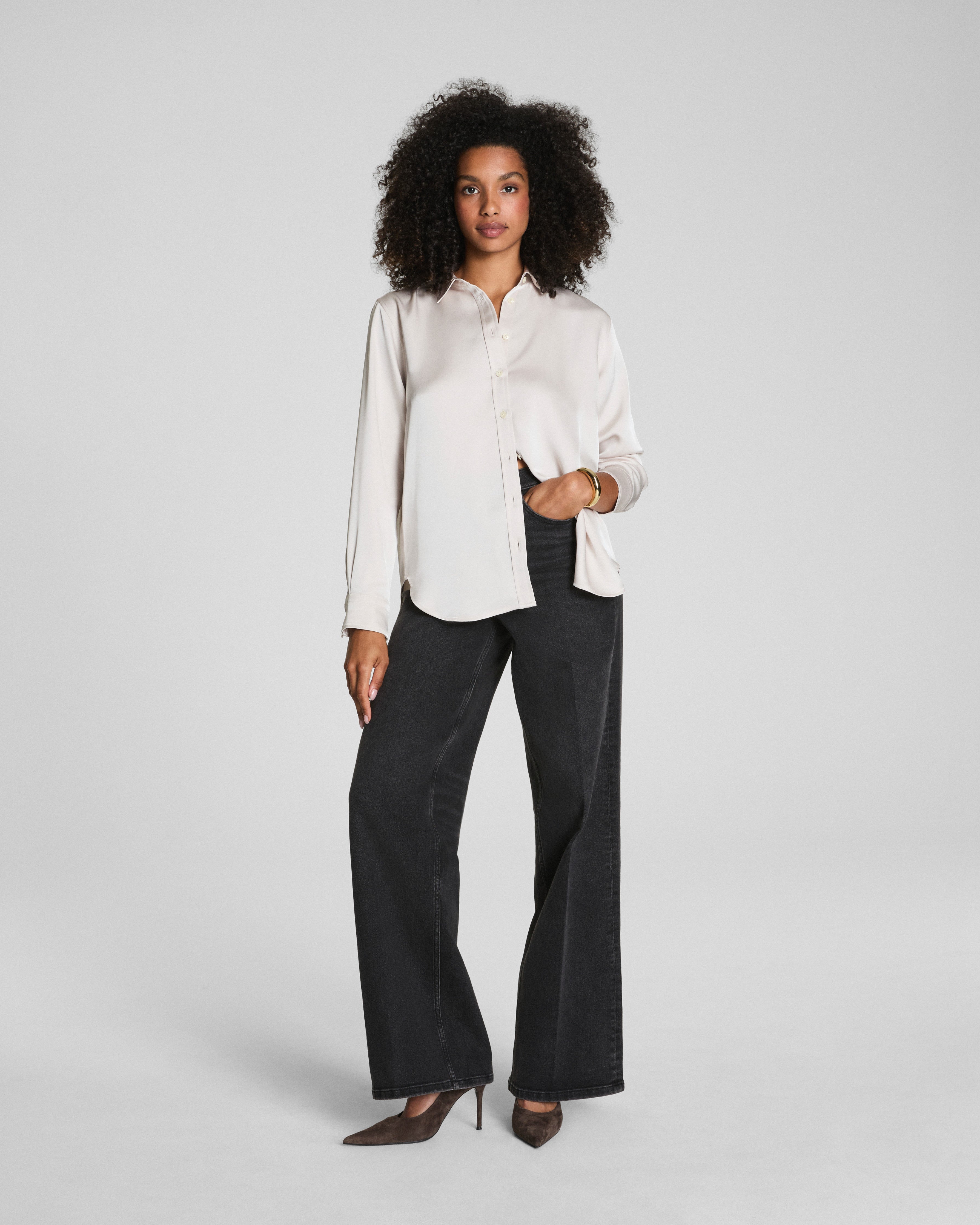 SPANX® Silky Smooth Button Down  Birch