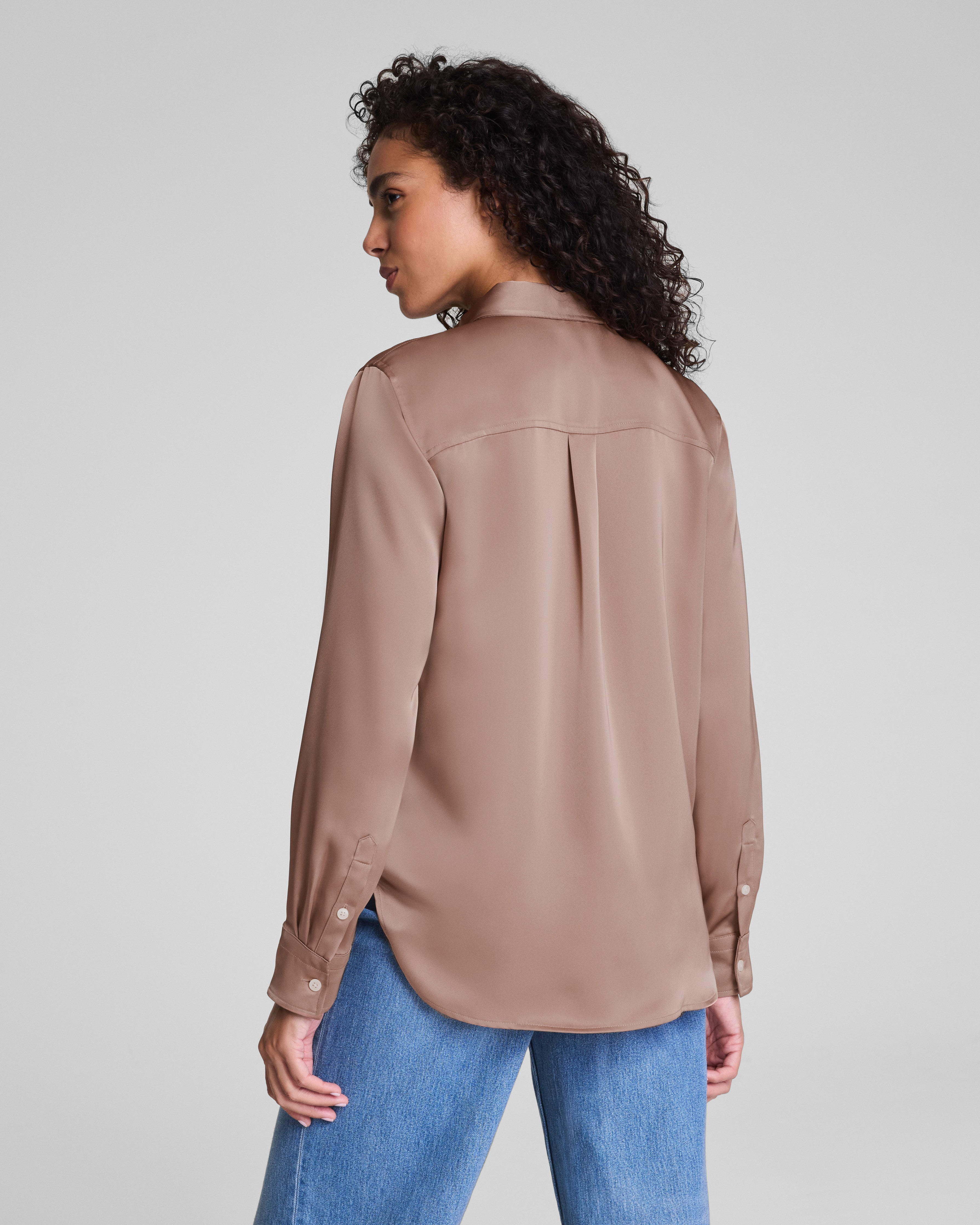 SPANX® Silky Smooth Button Down  Cafe Au Lait