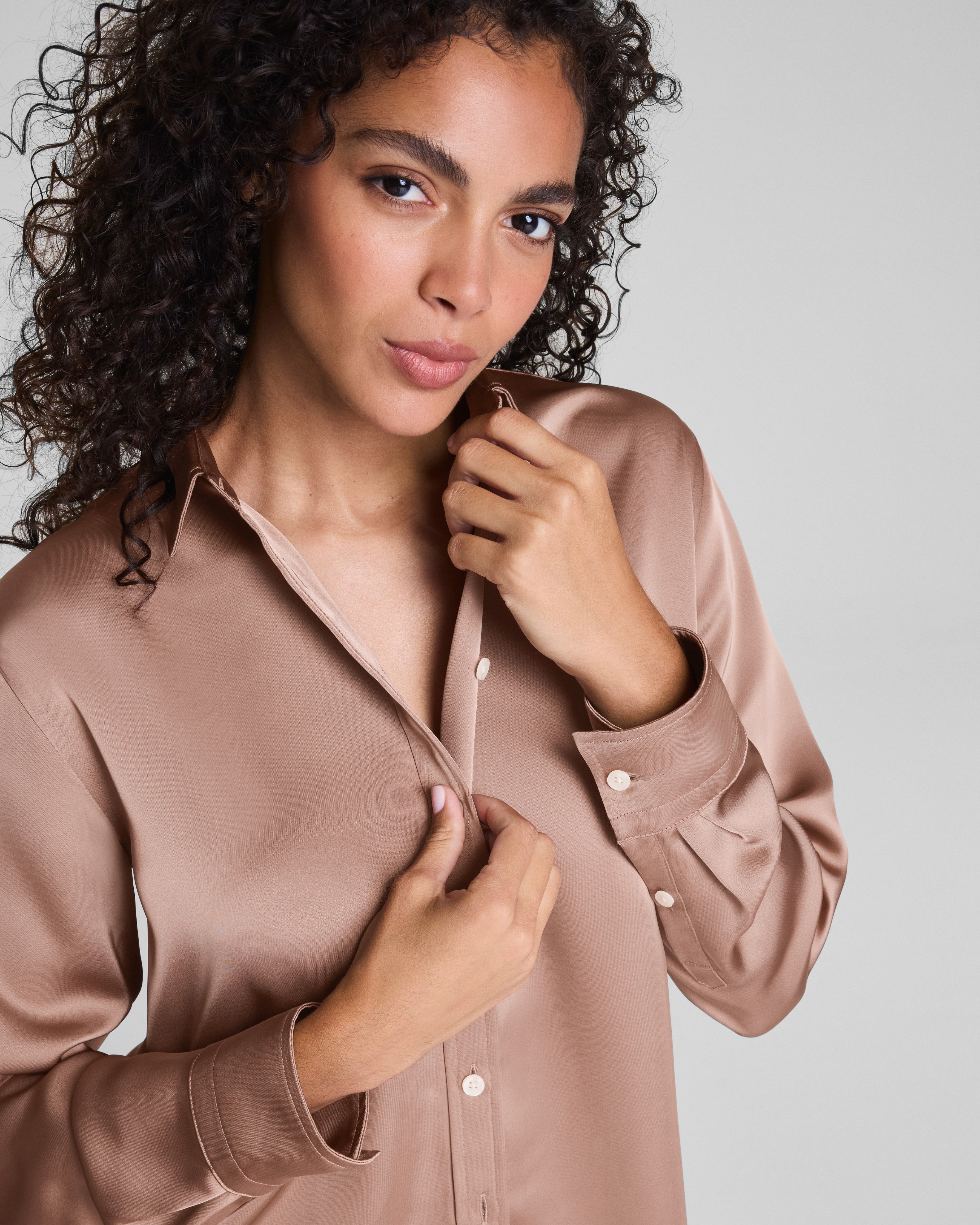 SPANX® Silky Smooth Button Down  Cafe Au Lait