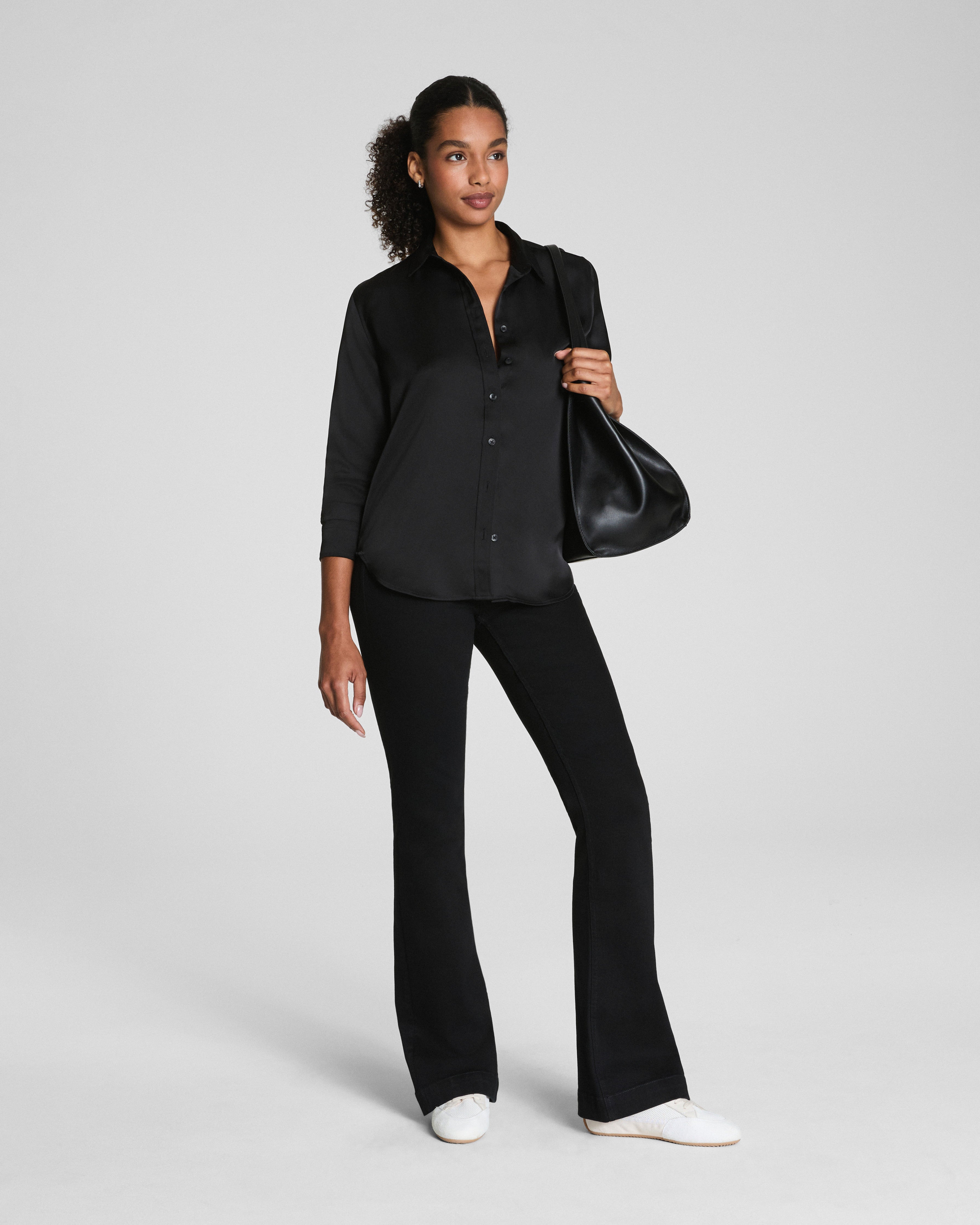SPANX® Silky Smooth Button Down  Classic Black