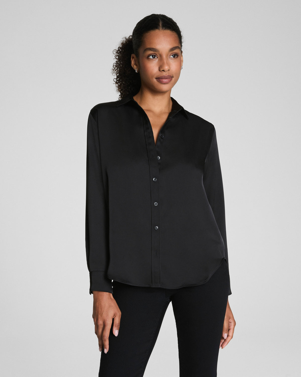 SPANX® Silky Smooth Button Down  Classic Black