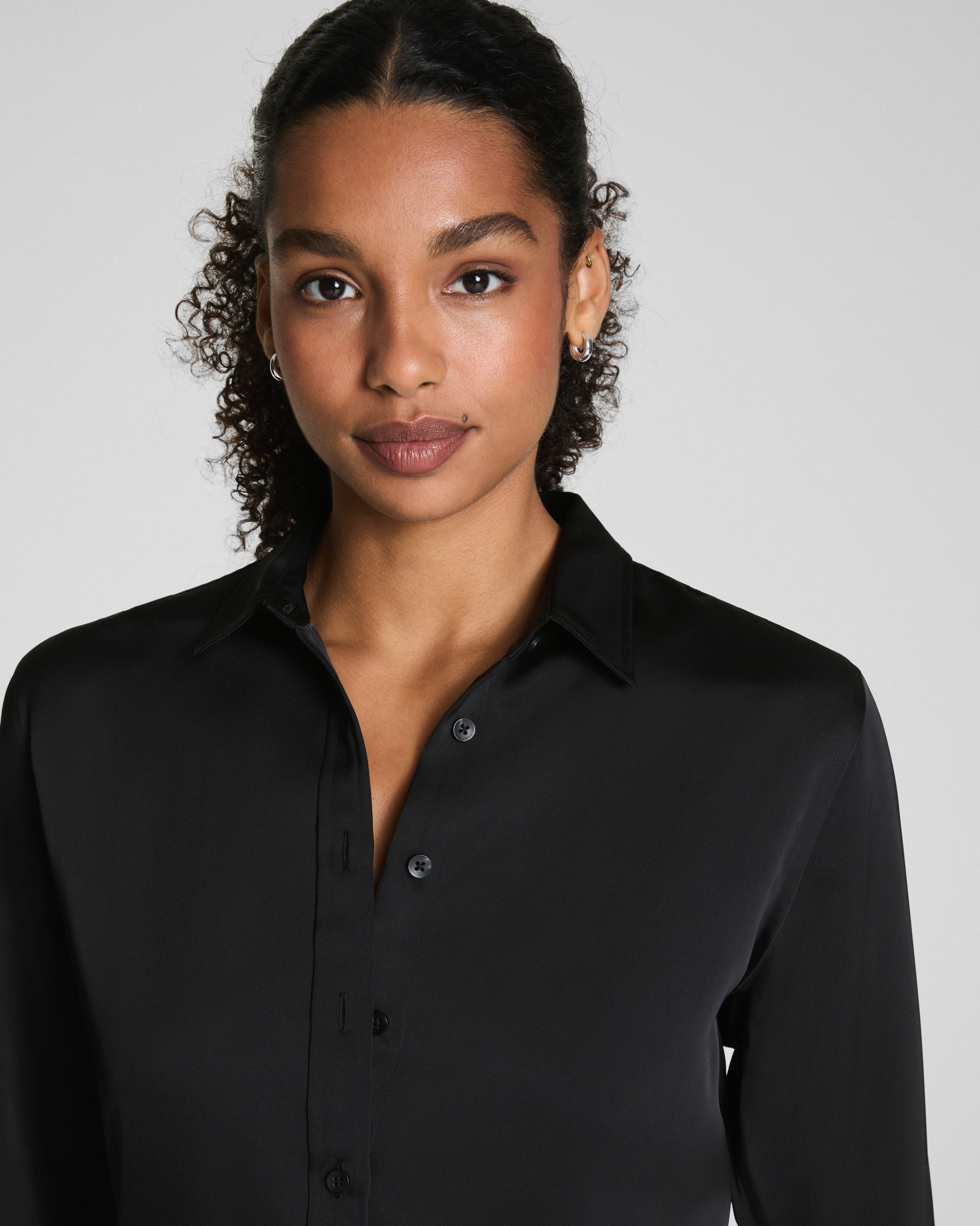 SPANX® Silky Smooth Button Down  Classic Black