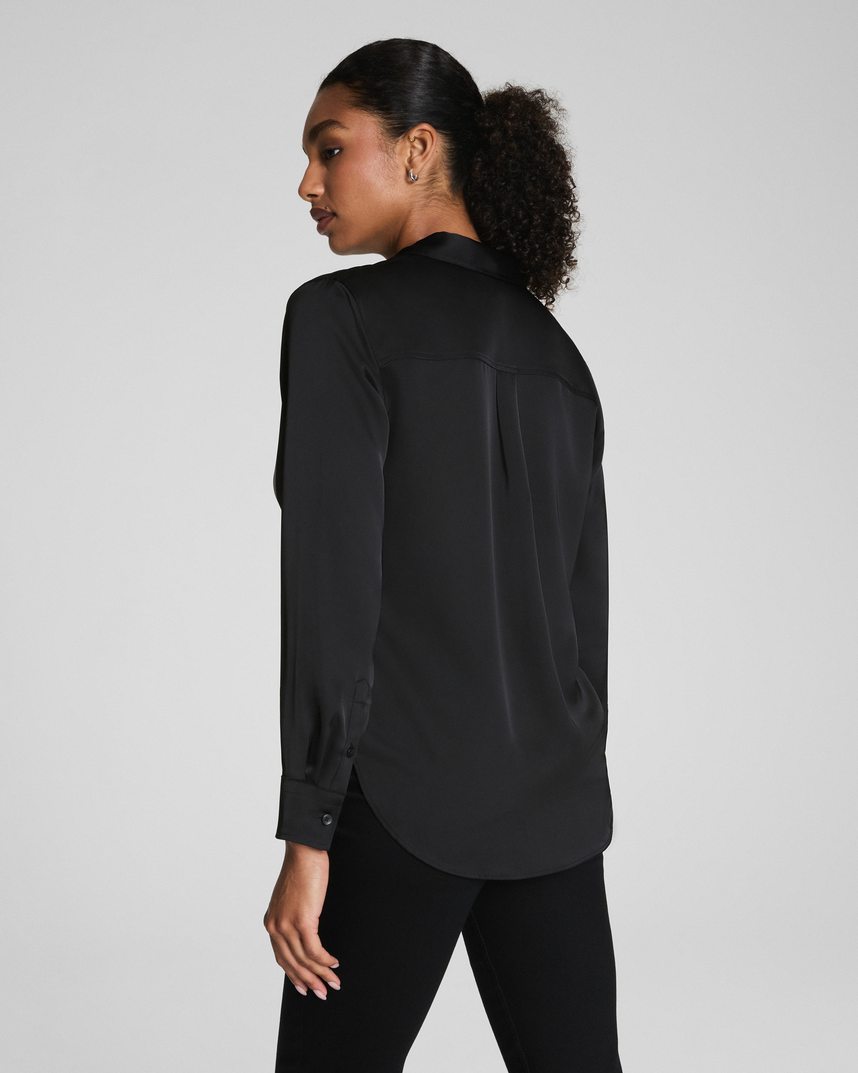 SPANX® Silky Smooth Button Down  Classic Black