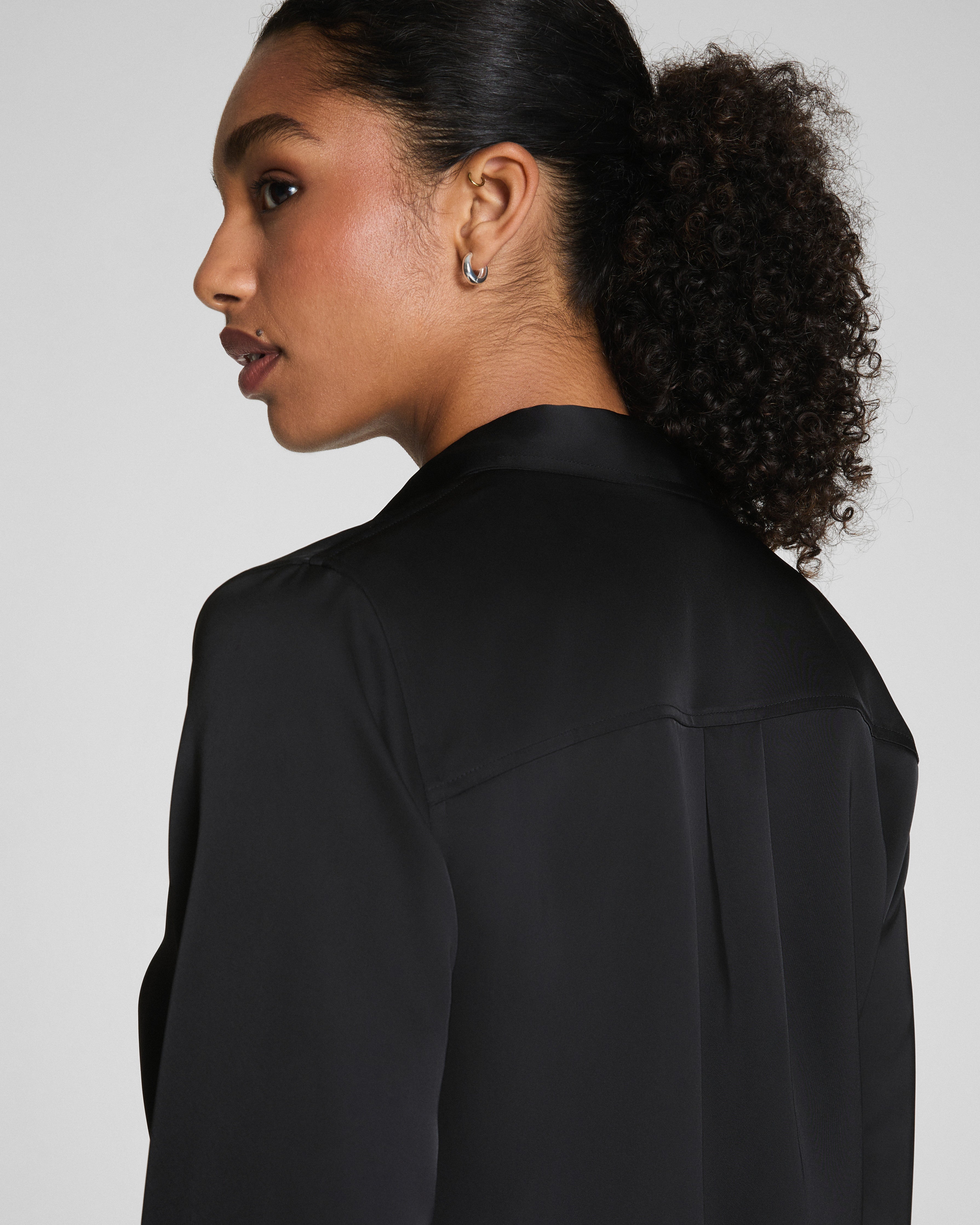 SPANX® Silky Smooth Button Down  Classic Black