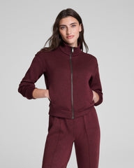 SPANX AirEssentials® Brushed Full Zip Jacket  Cassis Heather