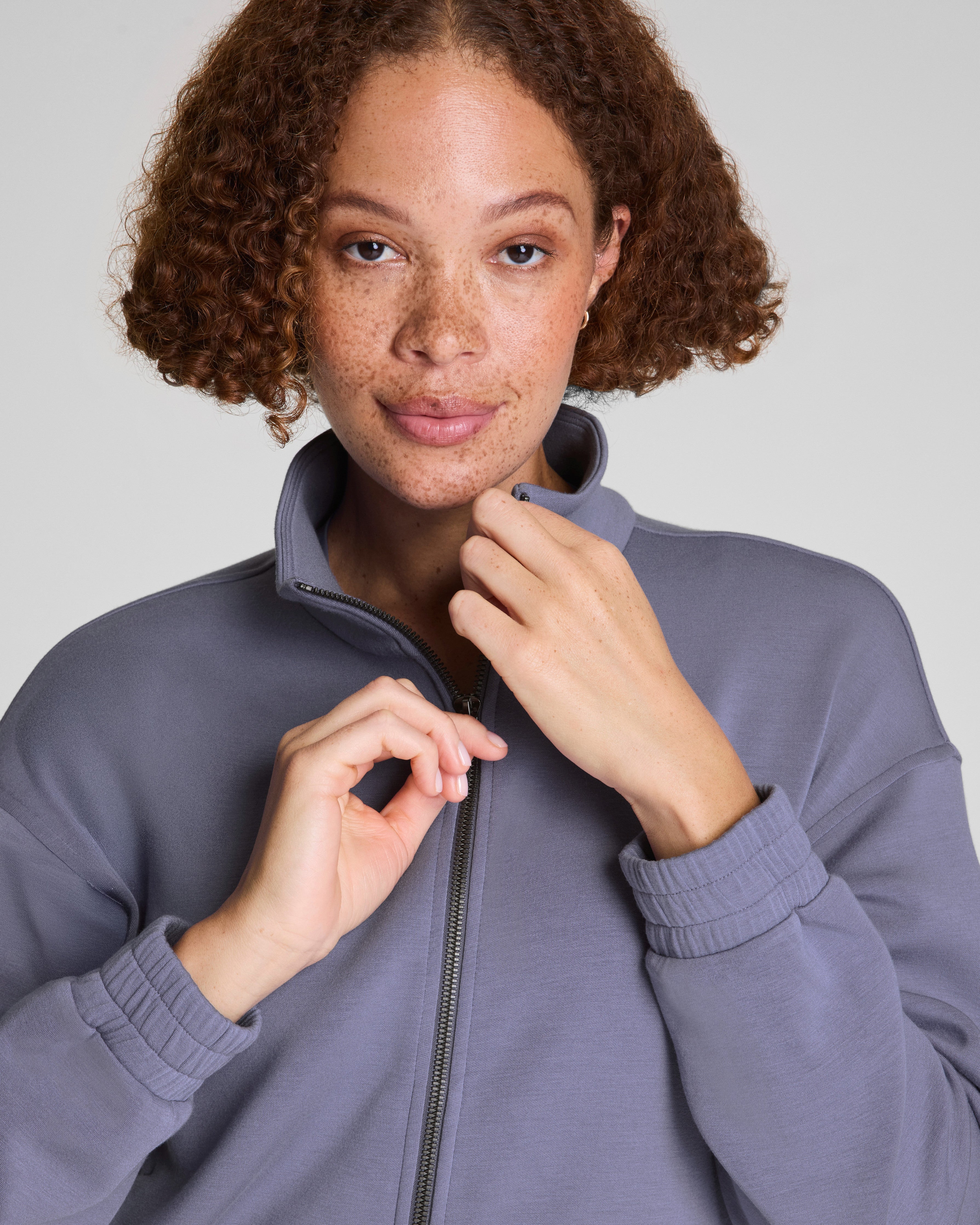 SPANX AirEssentials® Brushed Full Zip Jacket  Pewter