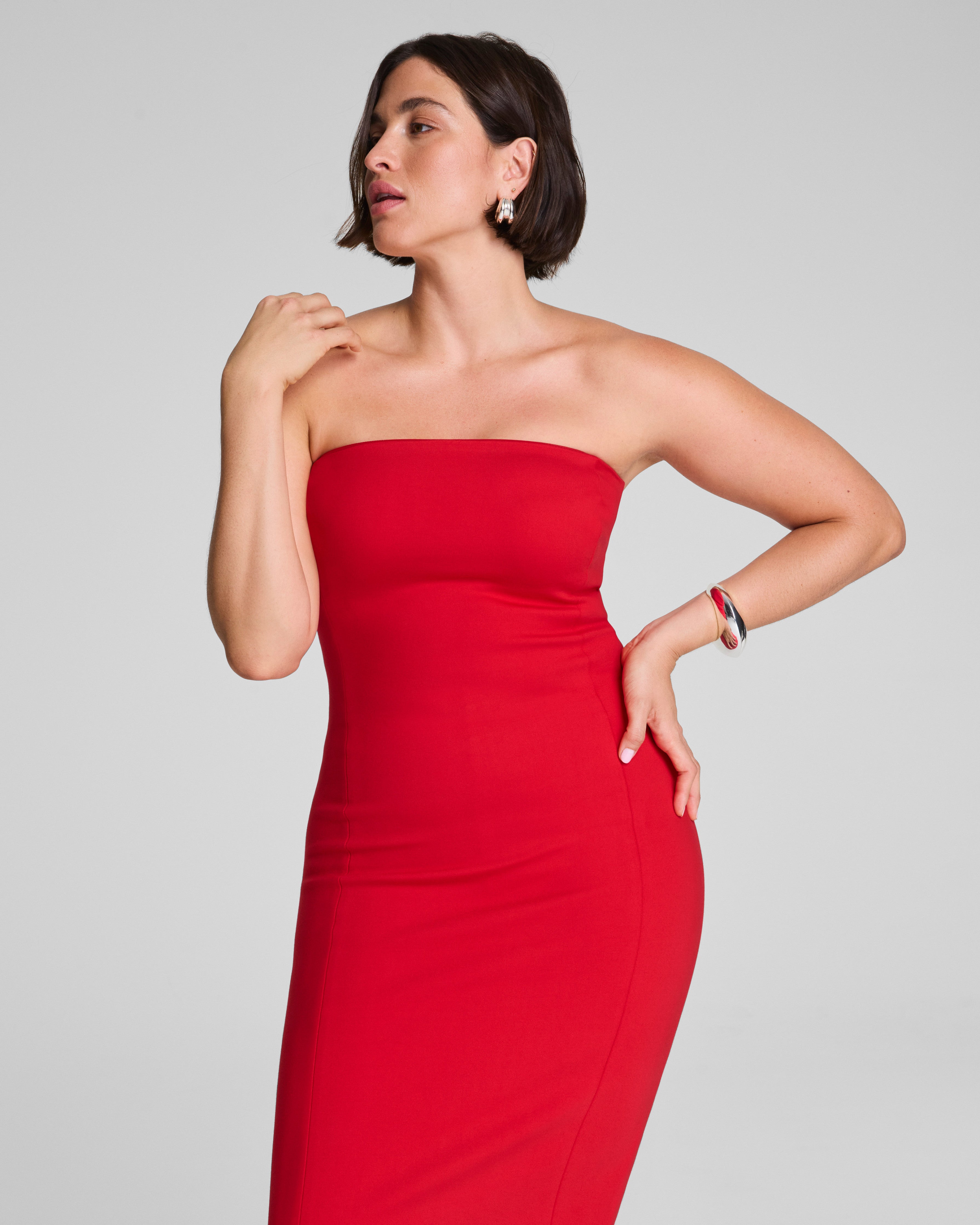 SPANXshape™ Ponte Strapless Midi Dress  SPANX® Red