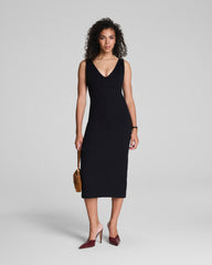 SPANXshape™ Ponte V-Neck Midi Dress  Classic Black
