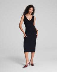 SPANXshape™ Ponte V-Neck Midi Dress  Classic Black