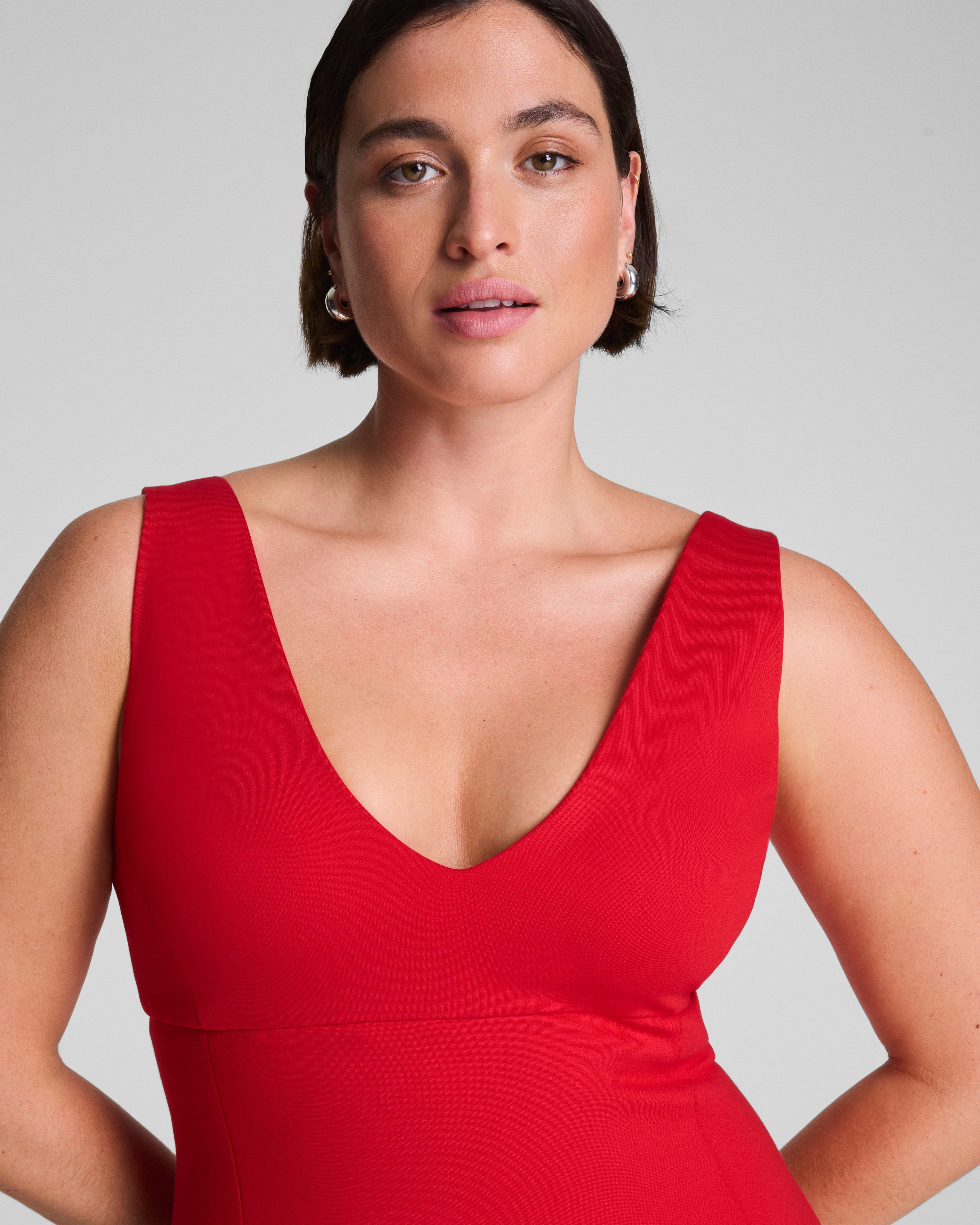 SPANXshape™ Ponte V-Neck Midi Dress  SPANX® Red