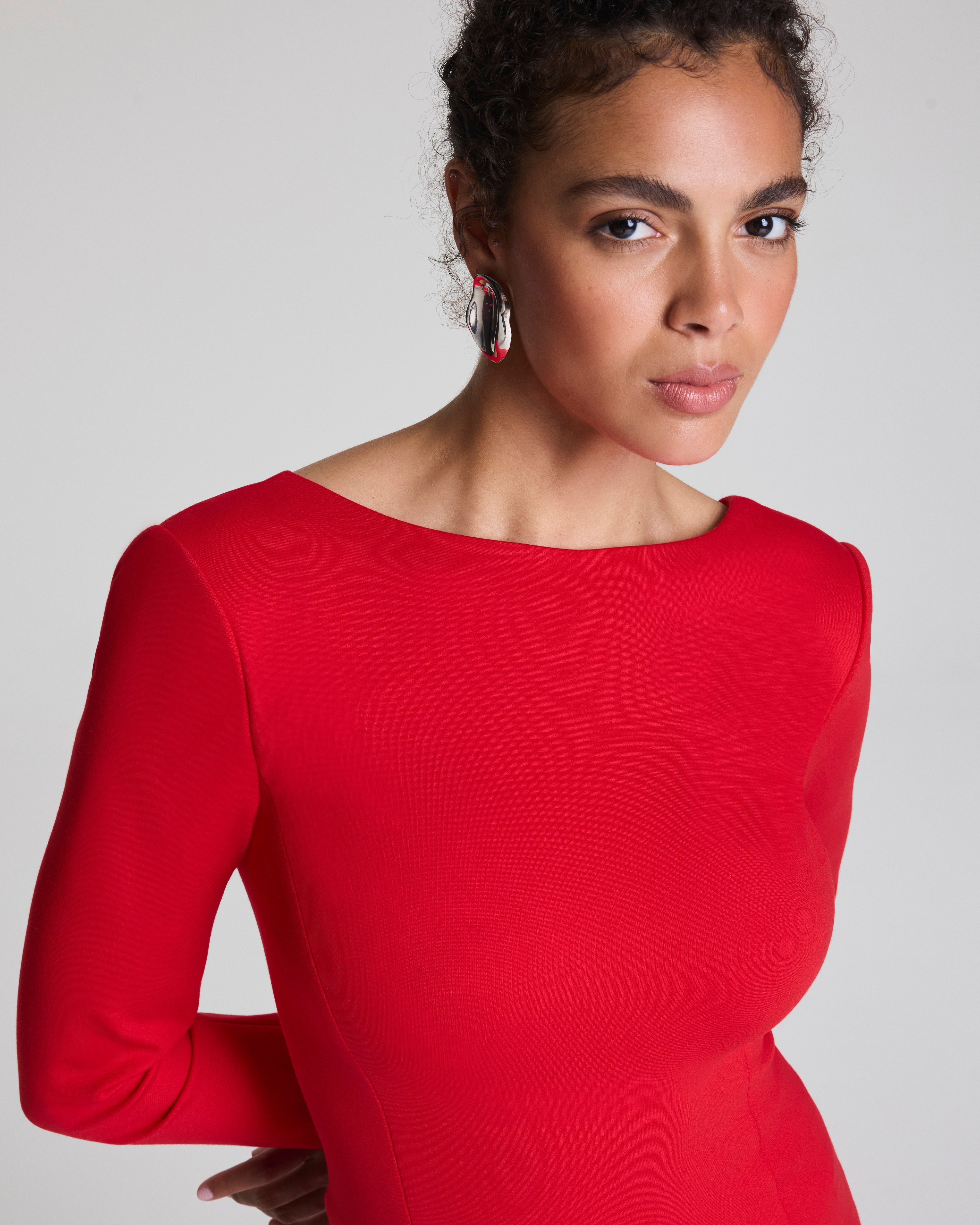 SPANXshape™ Ponte Low-Back Midi Dress  SPANX® Red