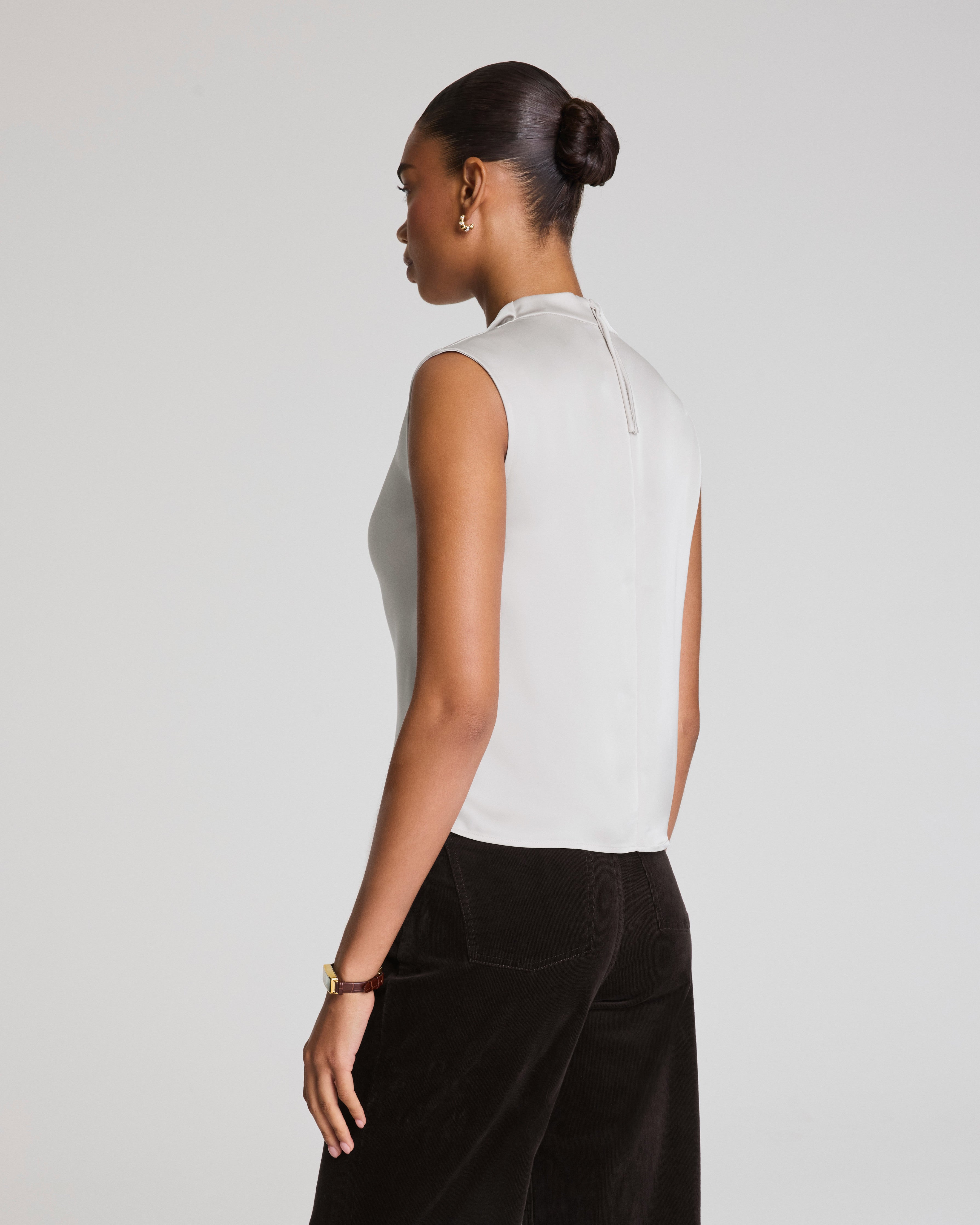 SPANX® Silky Smooth Cowl Neck Sleeveless Top  Birch