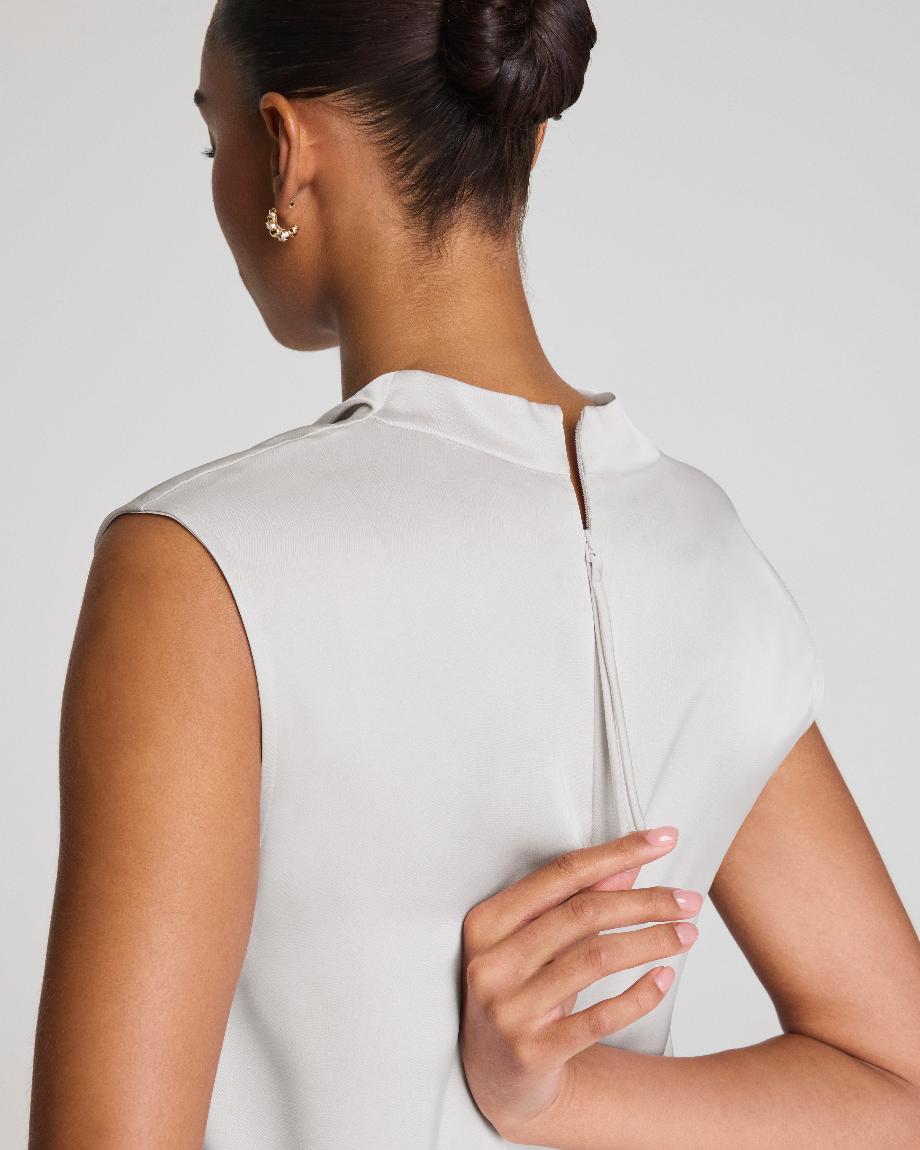 SPANX® Silky Smooth Cowl Neck Sleeveless Top  Birch