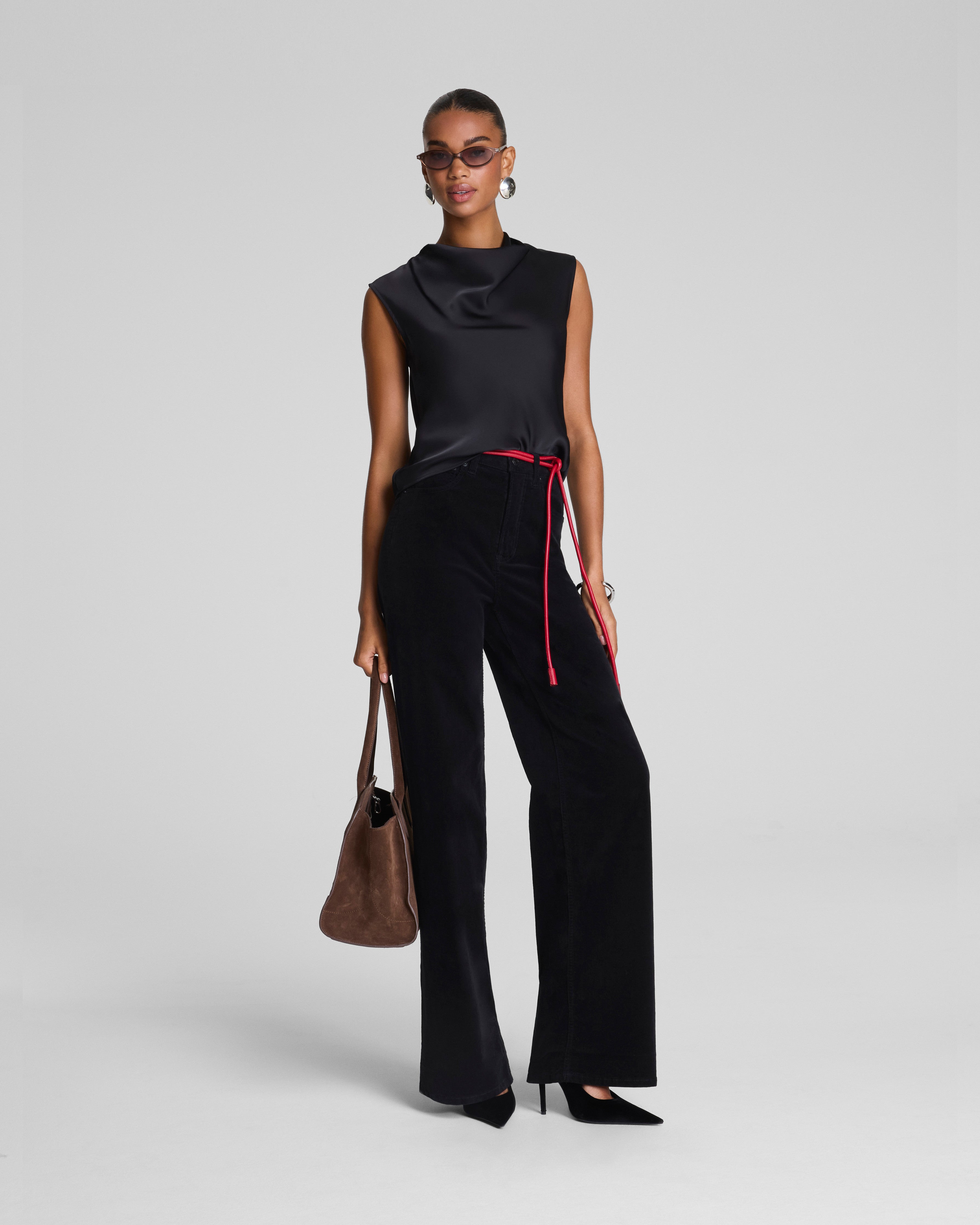 SPANX® Silky Smooth Cowl Neck Sleeveless Top  Classic Black