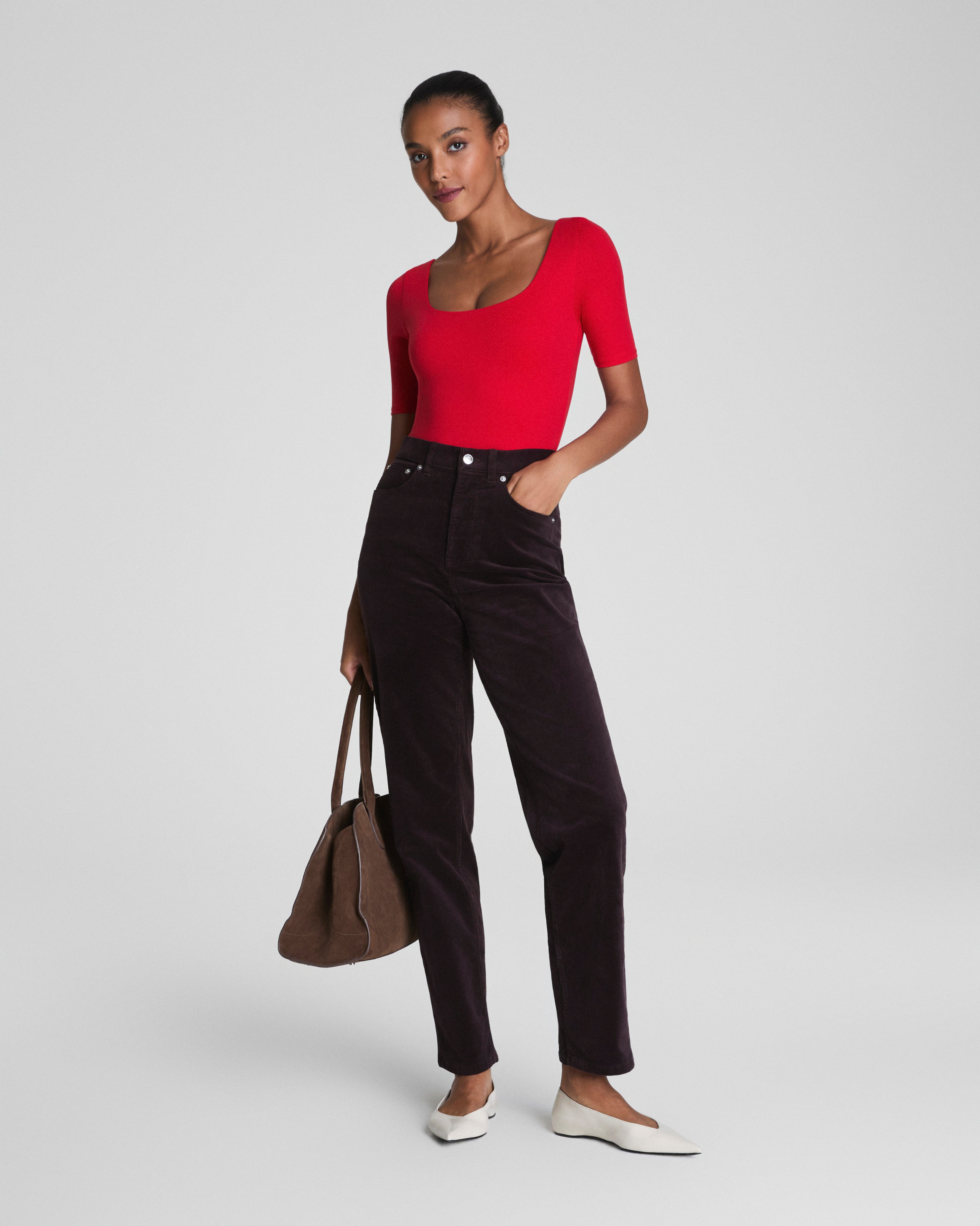 SPANXshape™ Authentic 360 Corduroy 90s Straight Leg  Truffle Brown