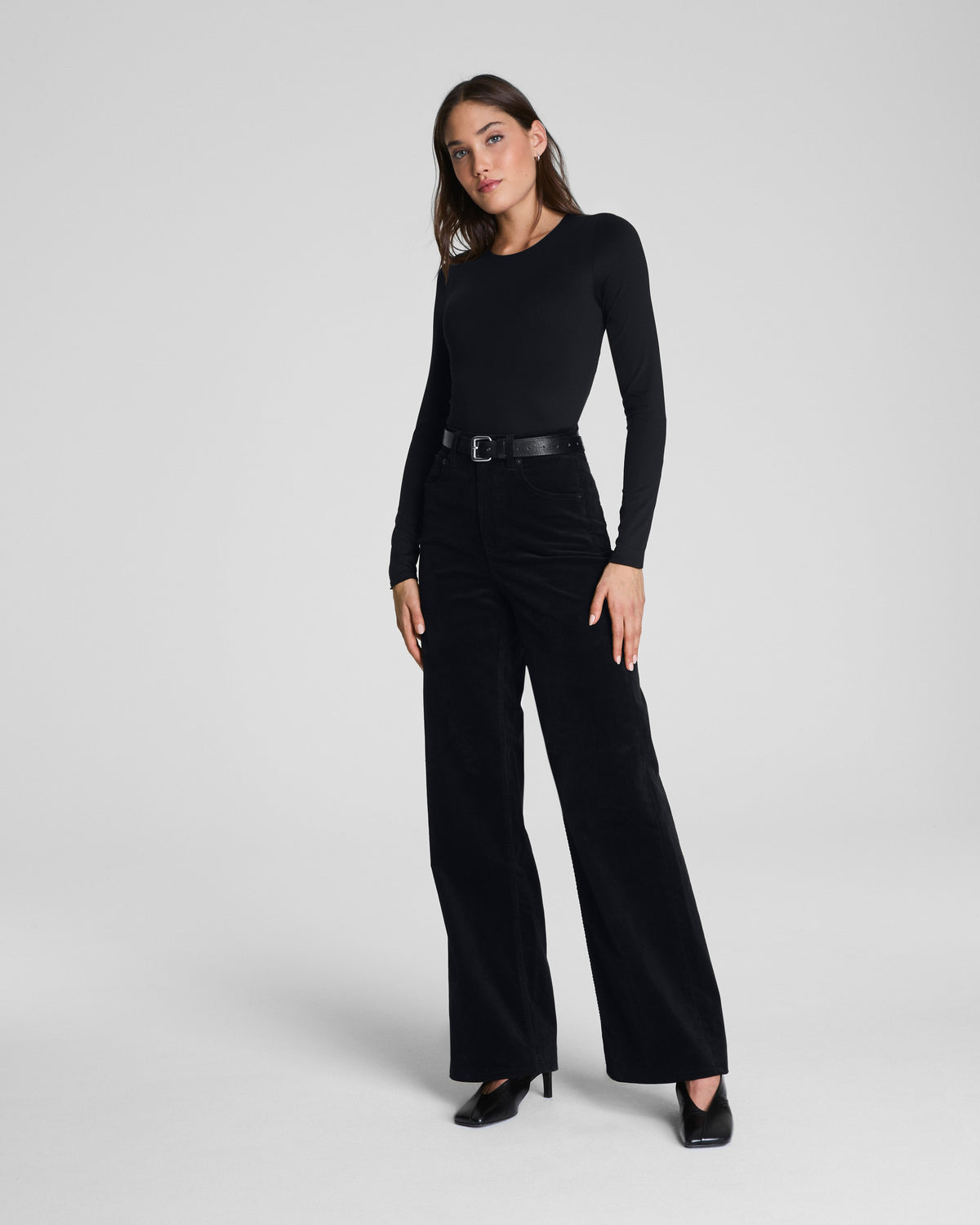 SPANXshape™ Authentic 360 Corduroy Wide Leg  Classic Black