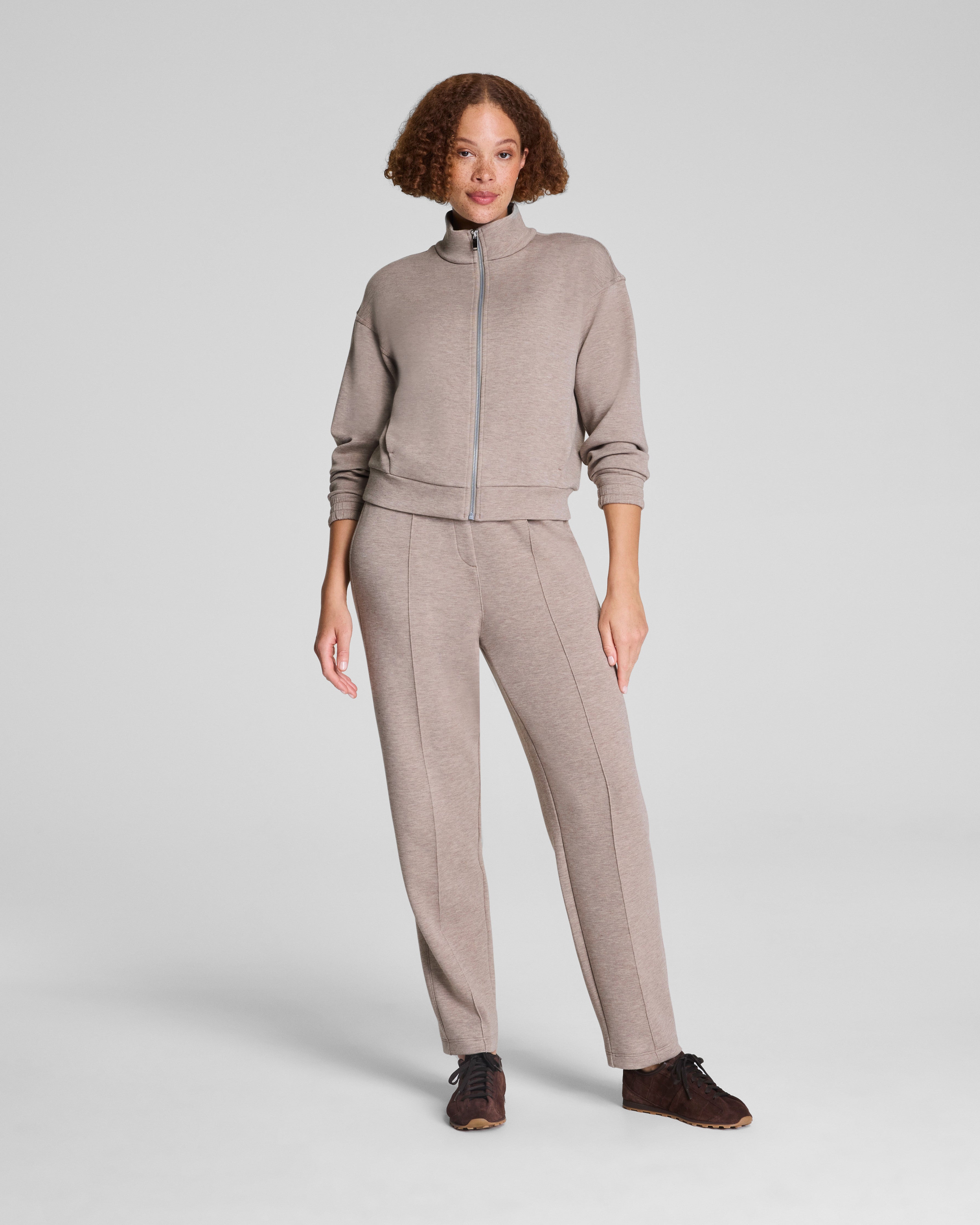 SPANX AirEssentials® Brushed Full Zip Jacket  Birch Heather