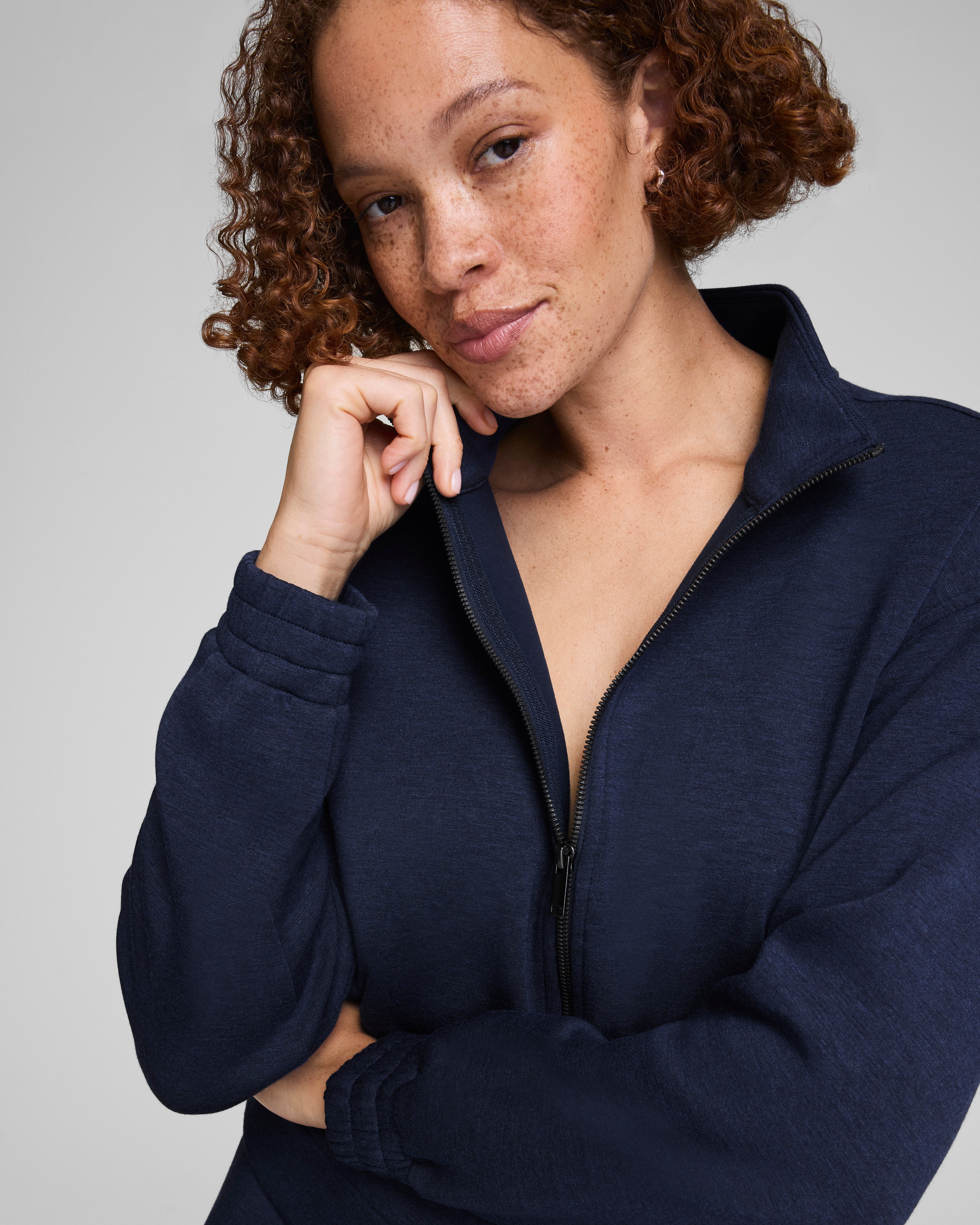 SPANX AirEssentials® Brushed Full Zip Jacket  Timeless Navy Heather