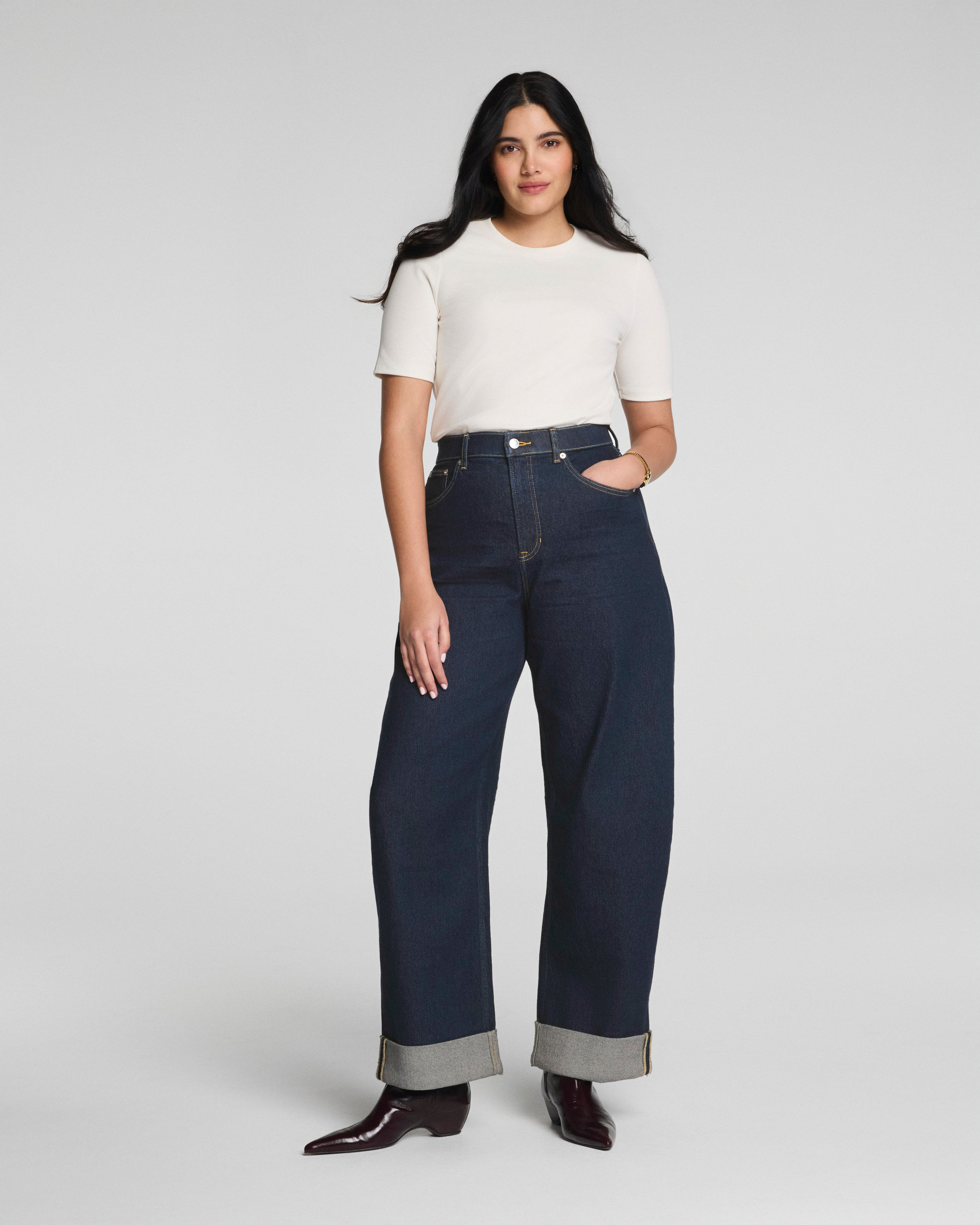 SPANXshape™ Authentic 360 Cuffed Horseshoe Jeans  Marina