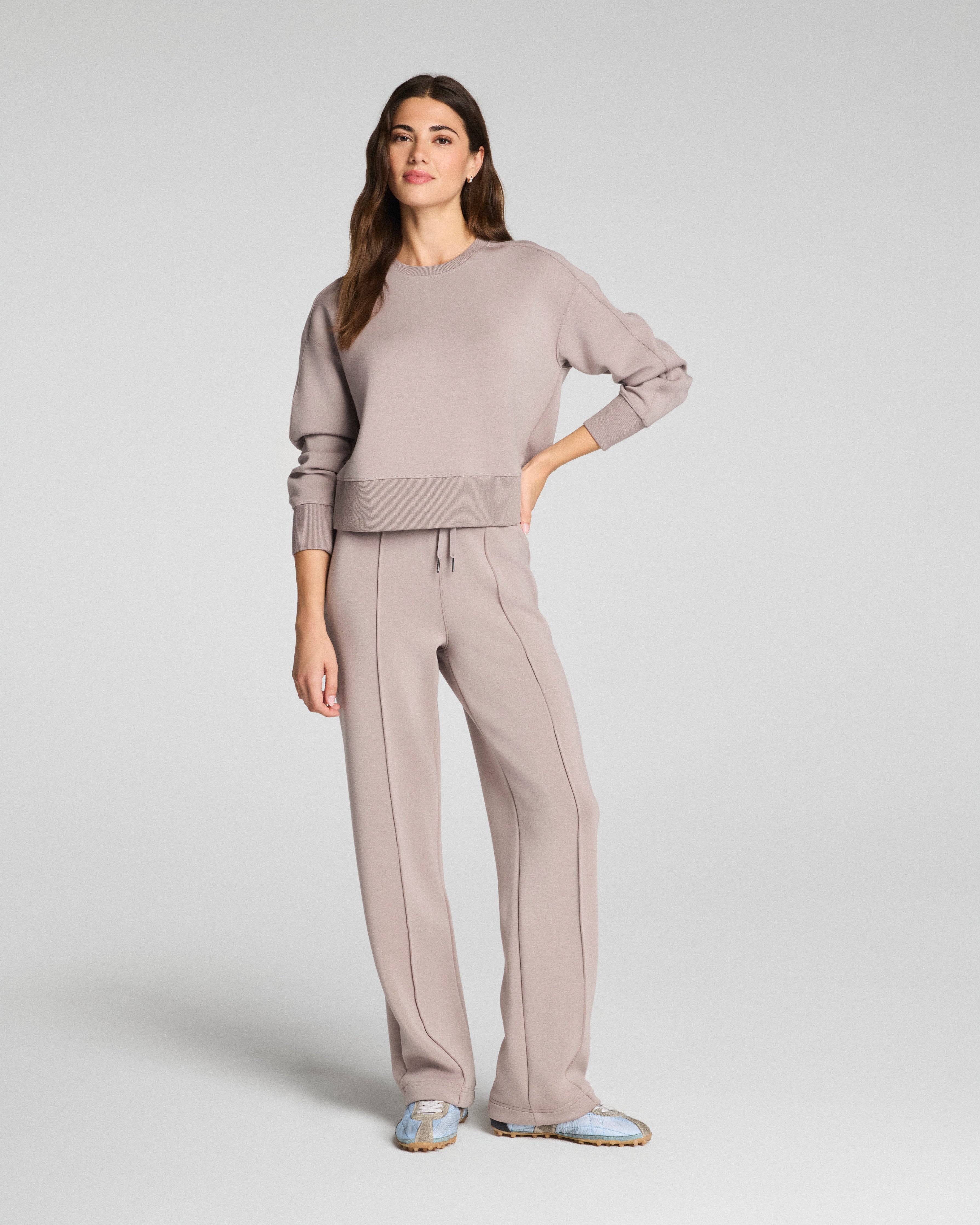 SPANX AirEssentials® Luxe Crewneck Long Sleeve Top  Coastal Fog
