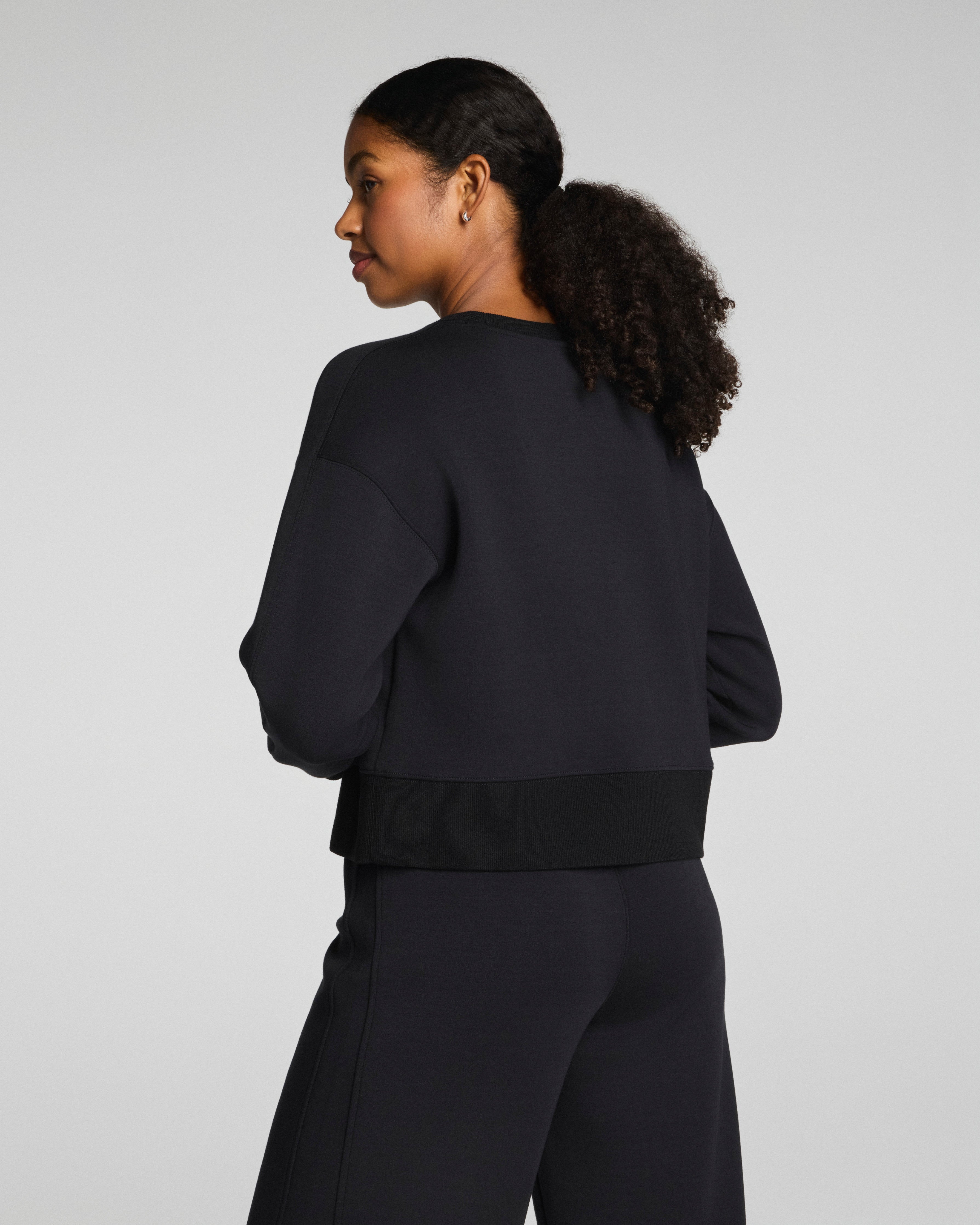 SPANX AirEssentials® Luxe Crewneck Long Sleeve Top  Very Black
