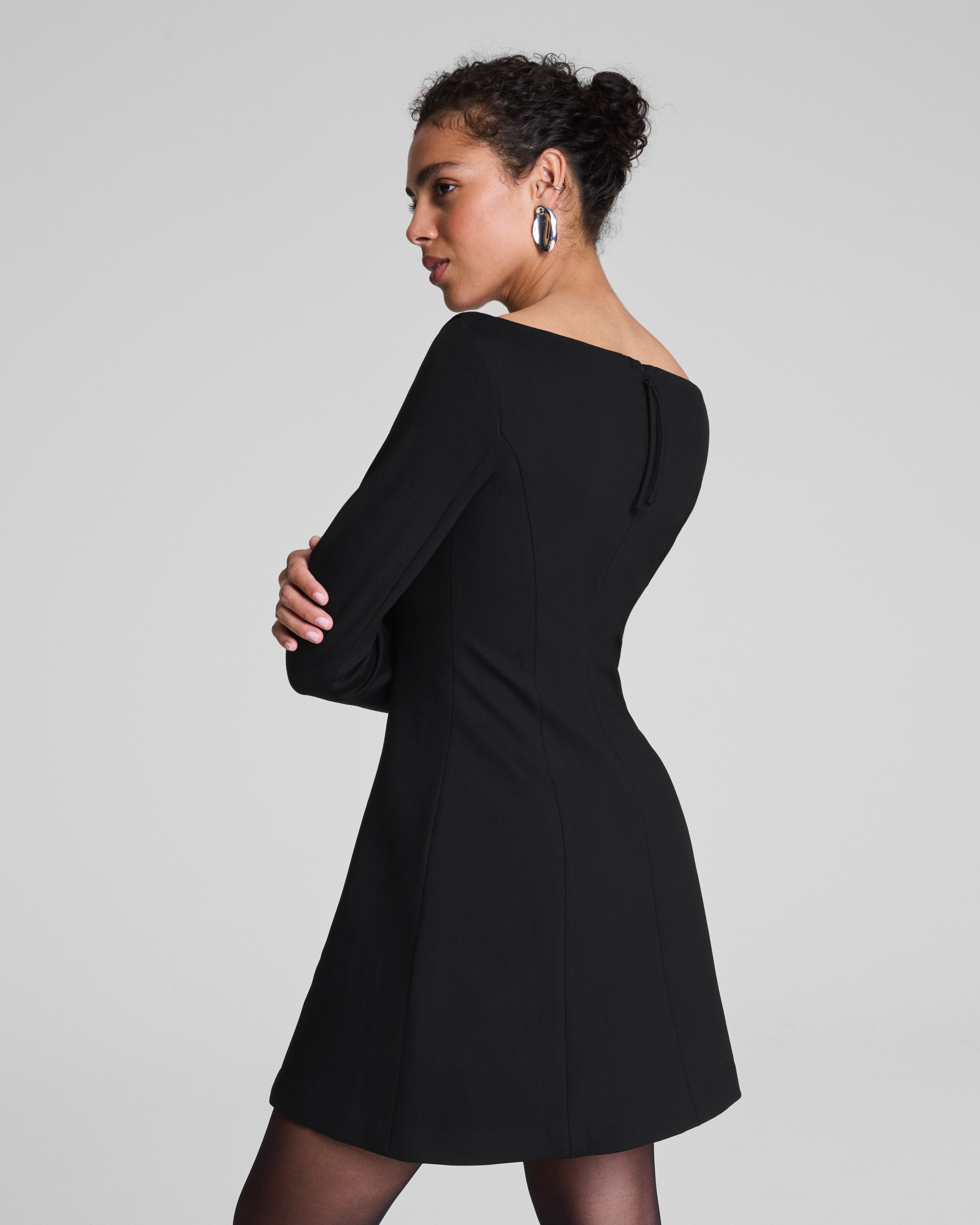 SPANX® Ponte Long Sleeve Mini Dress  Classic Black