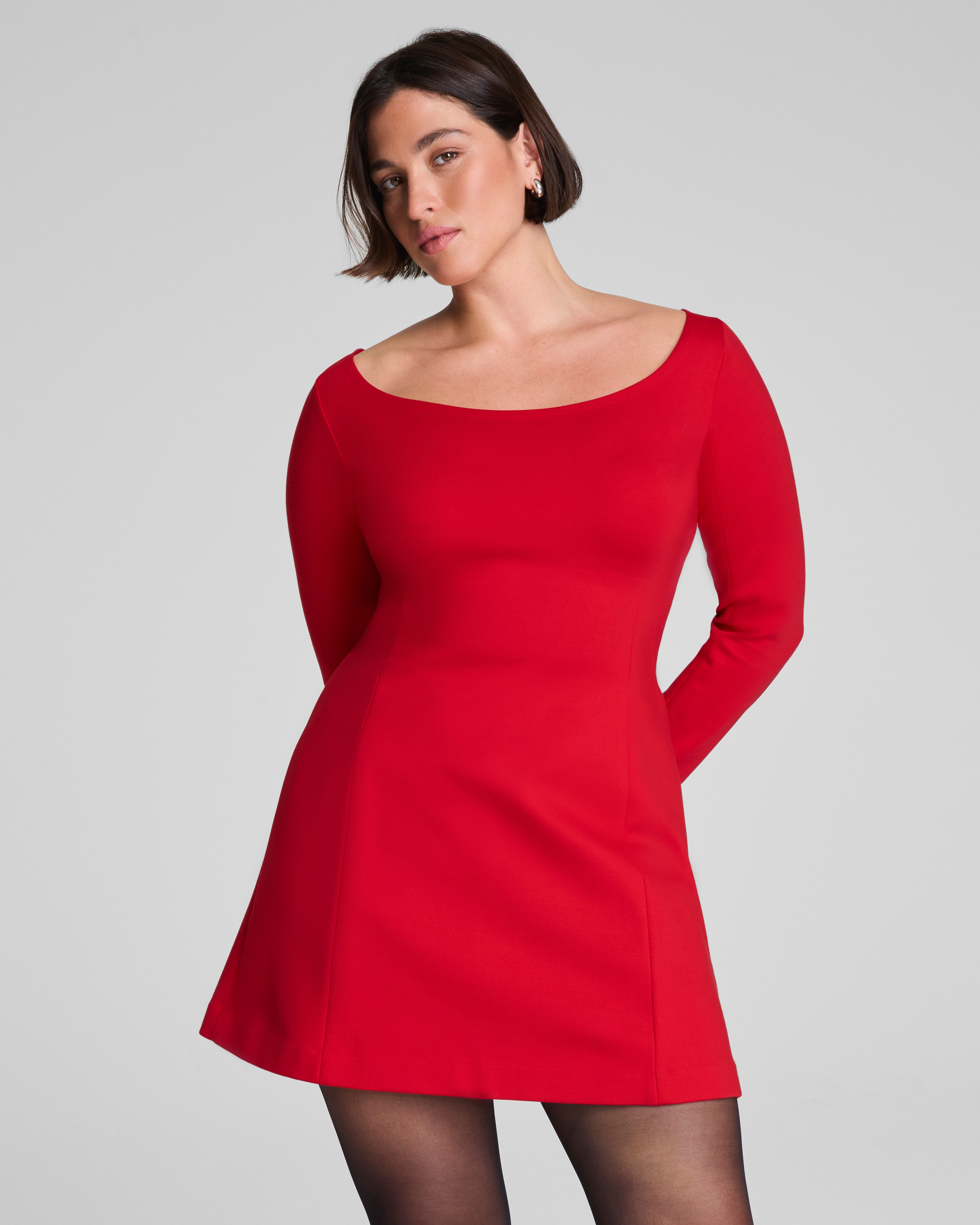 SPANX® Ponte Long Sleeve Mini Dress  SPANX® Red
