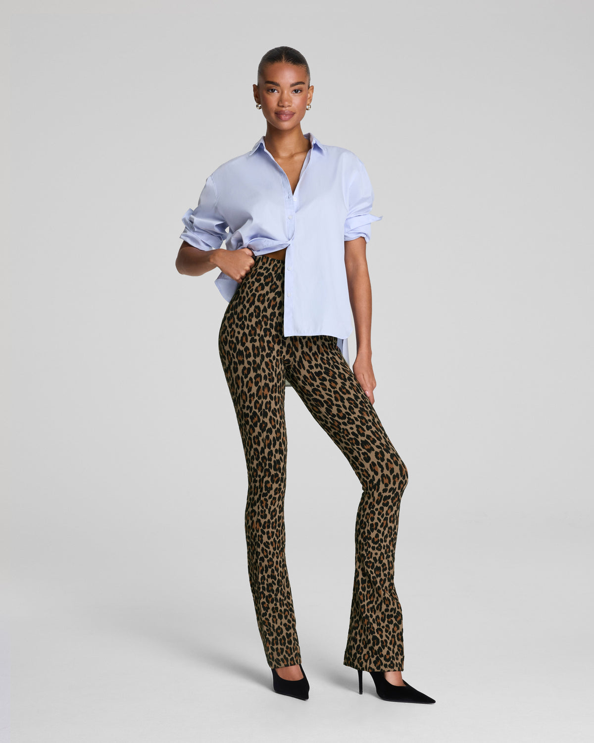 SPANXsupersmooth™ PerfectFit Ponte Micro Flare Pant  Light Leopard Print