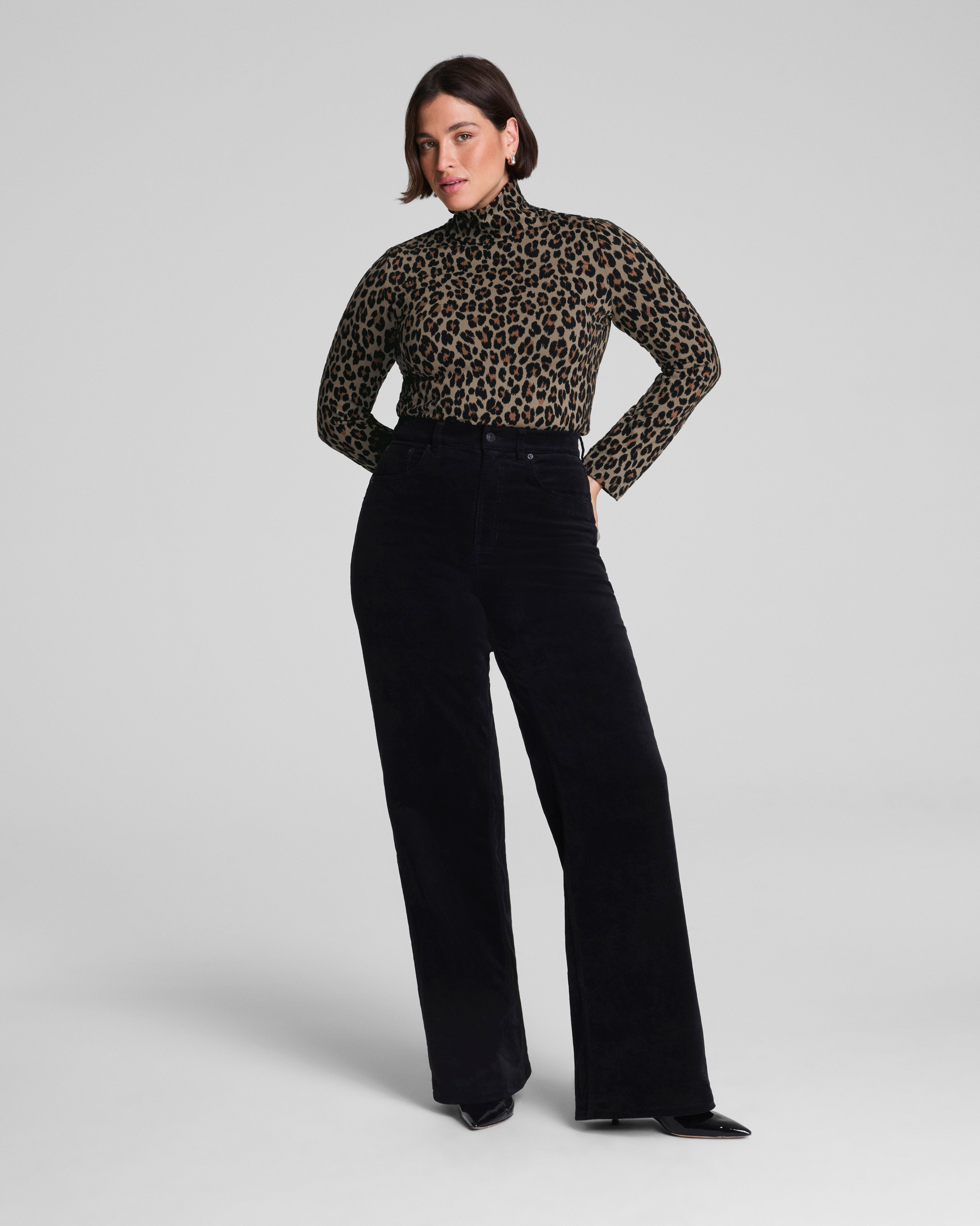 SPANX® Ponte Jacquard Turtleneck  Light Leopard Print