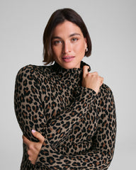 SPANX® Ponte Jacquard Turtleneck  Light Leopard Print