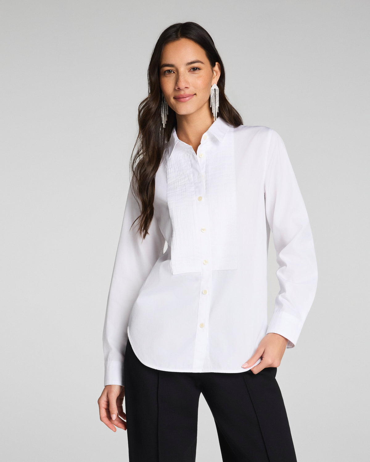 SPANX® Poplin Mini Pintuck Button-Up Shirt