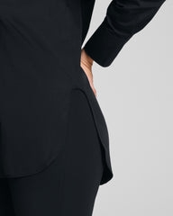 SPANX® Poplin Tuxedo Button-Up Shirt  Classic Black