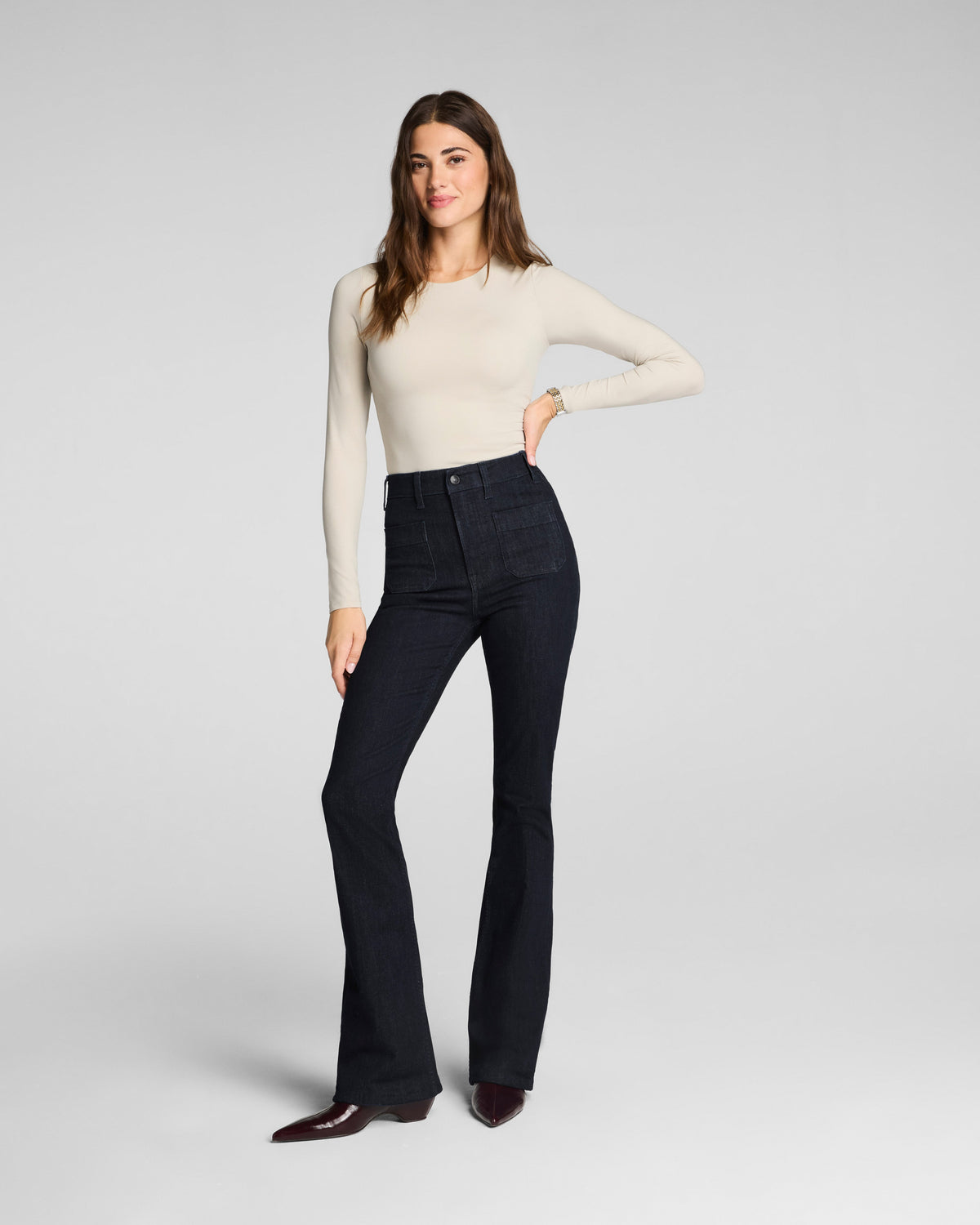 SPANXsculpt™ ReDefine Flare Jeans with Patch Pockets  Nautical Blue
