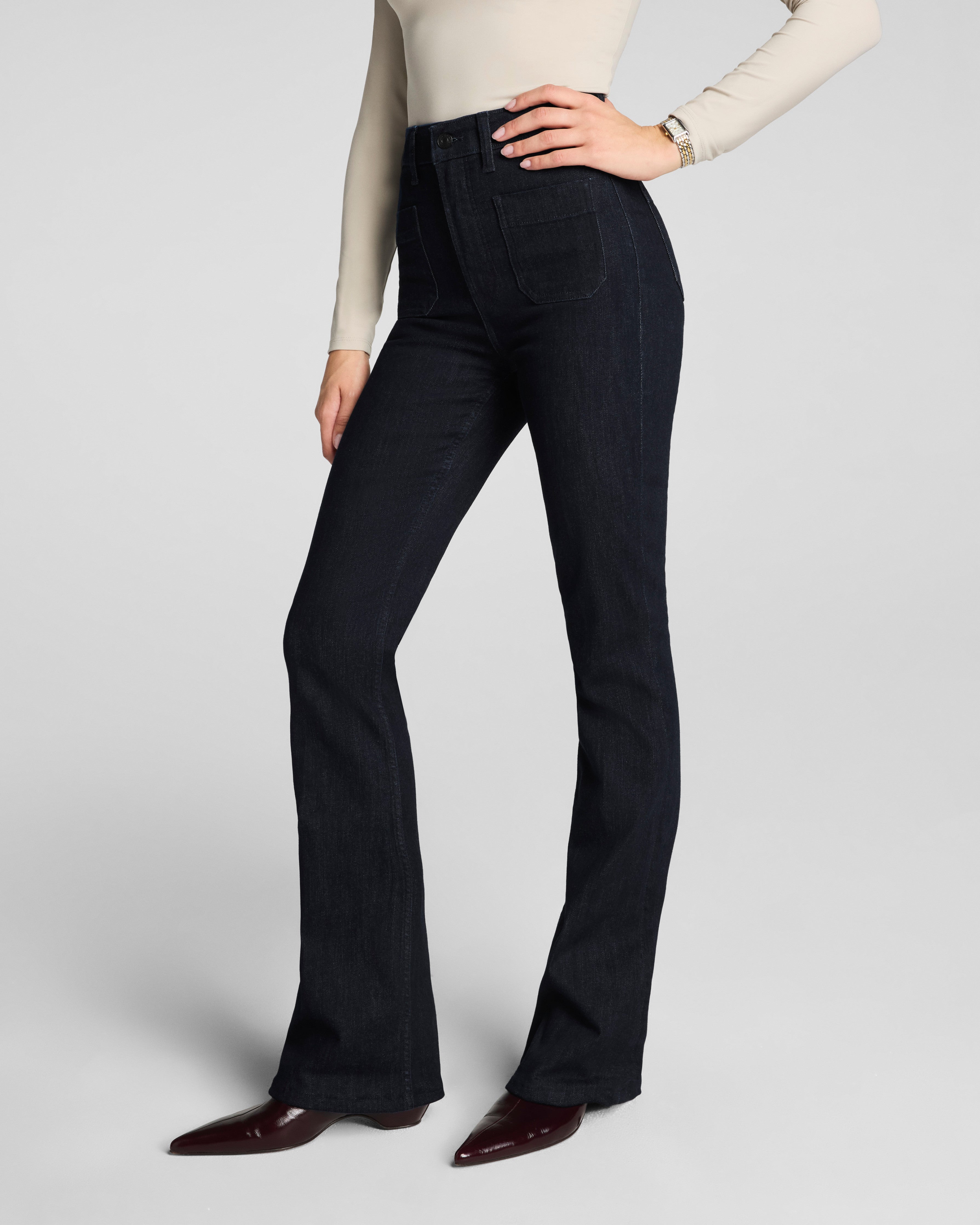 SPANXsculpt™ ReDefine Flare Jeans with Patch Pockets  Nautical Blue