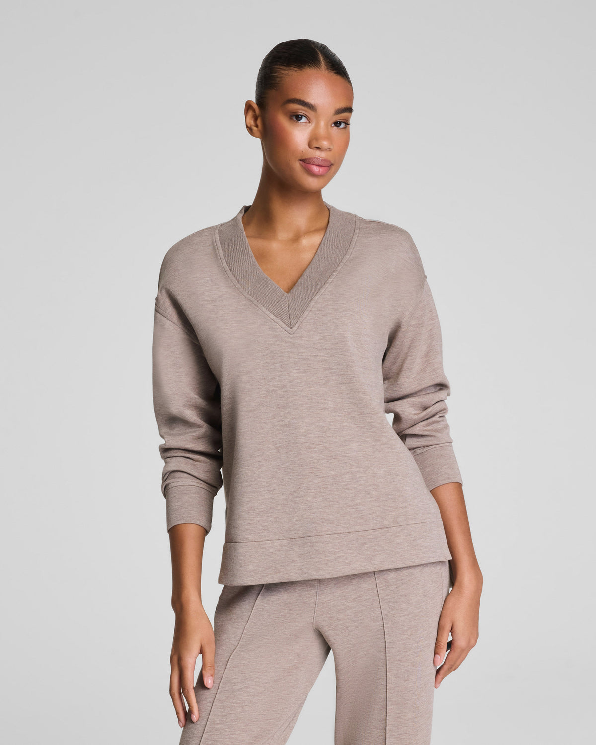 SPANX AirEssentials® Brushed V-Neck Tunic  Birch Heather