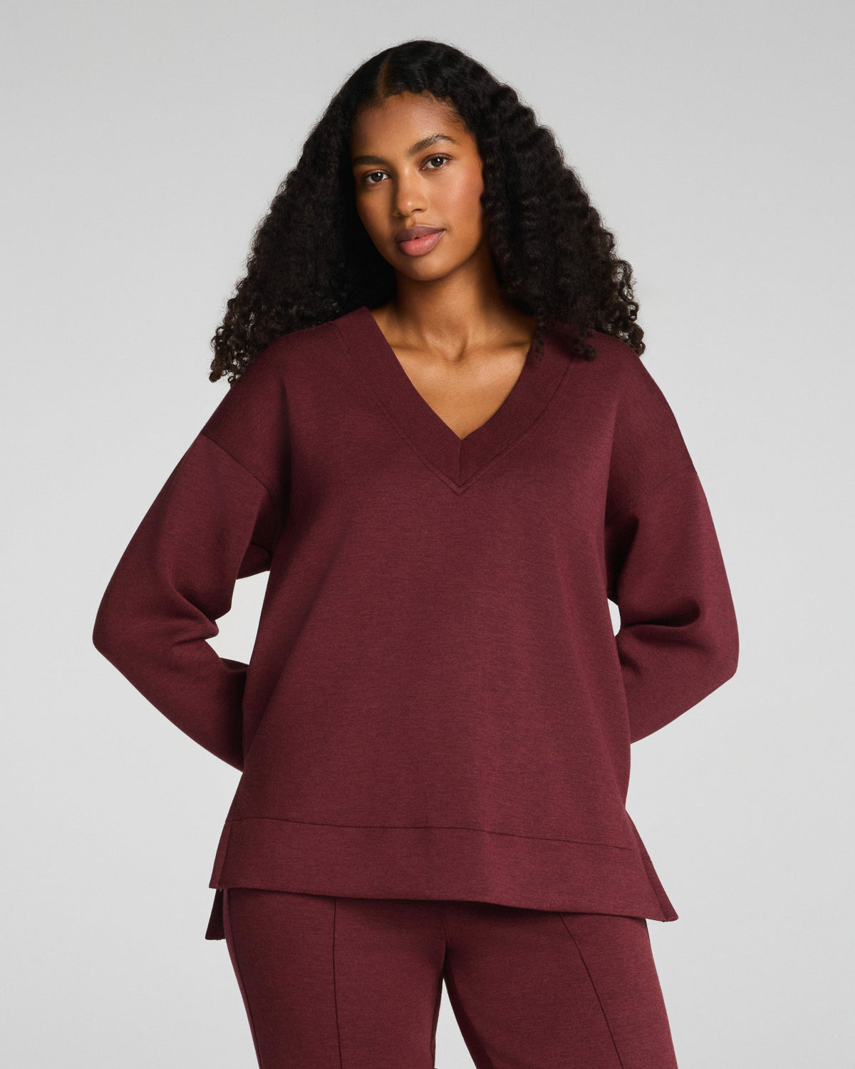 SPANX AirEssentials® Brushed V-Neck Tunic  Cassis Heather