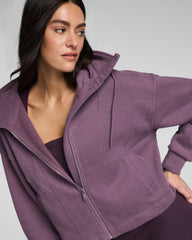 SPANX® BoostUp Cotton Fleece Full Zip Hoodie  Prune