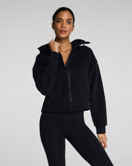 SPANX® BoostUp Cotton Fleece Full Zip Hoodie  Very Black