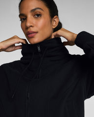 SPANX® BoostUp Cotton Fleece Full Zip Hoodie  Very Black