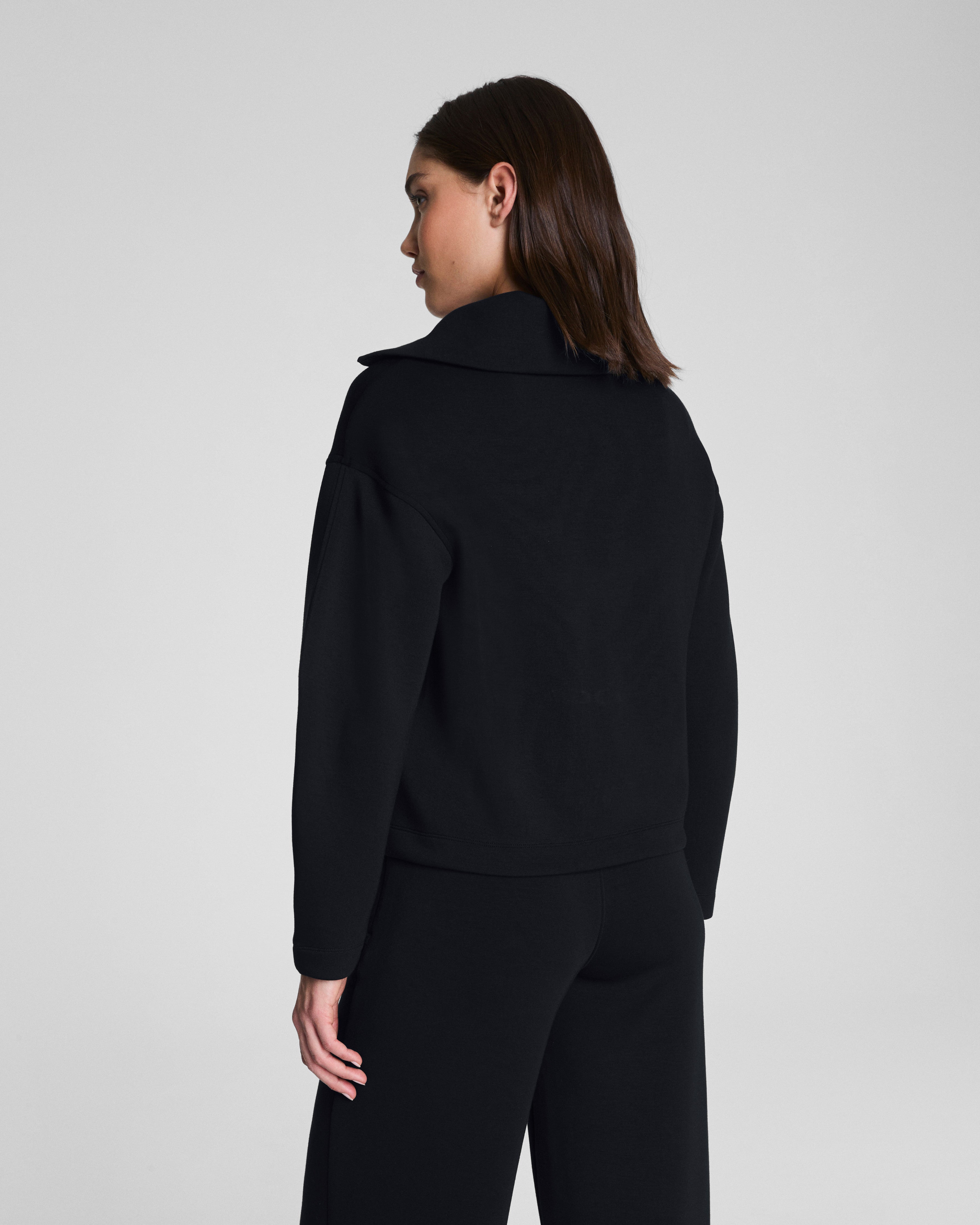 SPANX AirEssentials® Brushed Collared Long Sleeve Top  Very Black