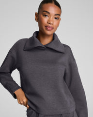 SPANX AirEssentials® Brushed Collared Long Sleeve Top  Heather Storm