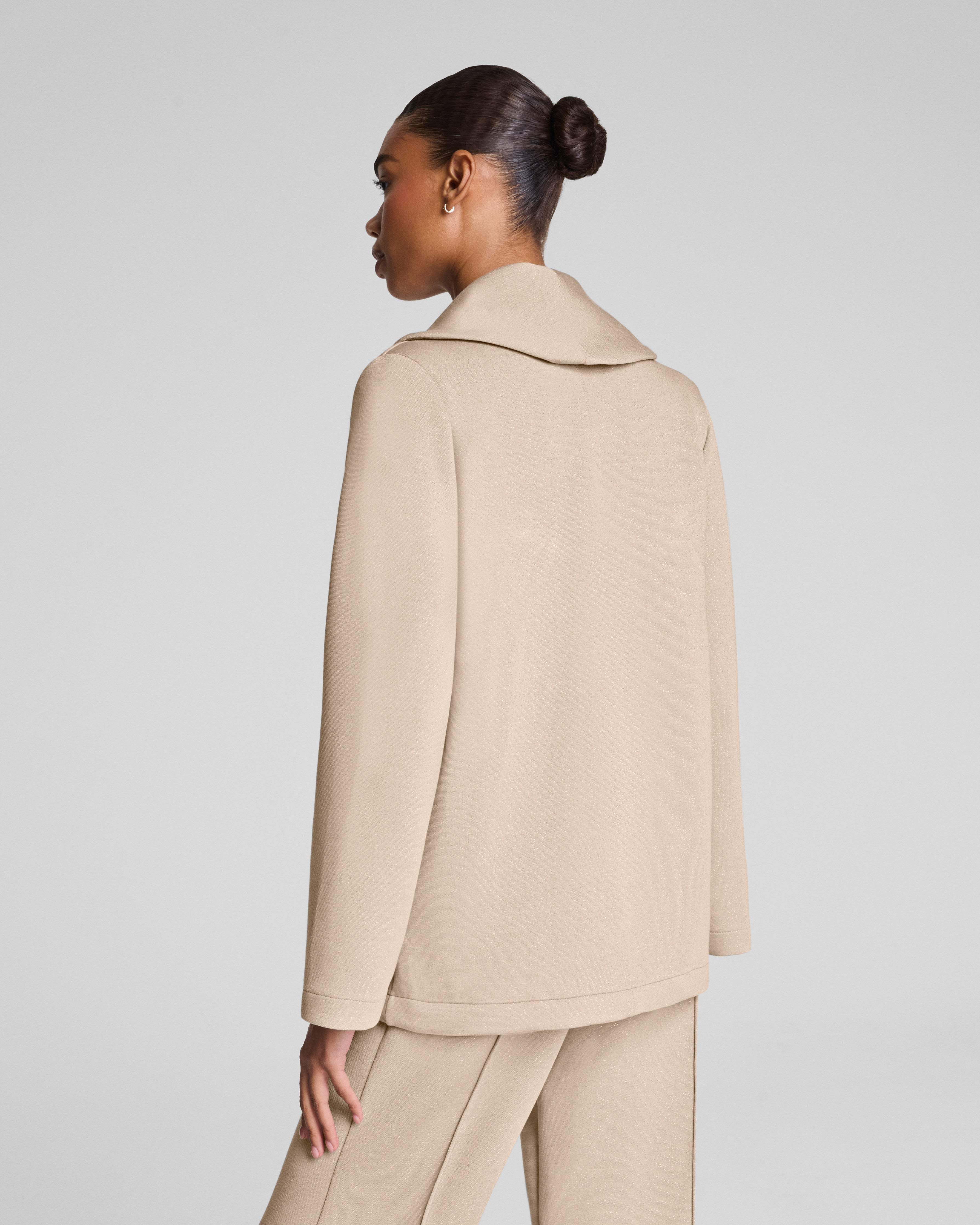 SPANX AirEssentials® Luxe Wrap Cardigan with Shimmer  Bone / Silver Shimmer