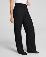 SPANX AirEssentials® Luxe Straight Leg Pant with Shimmer  Very Black / Silver Shimmer