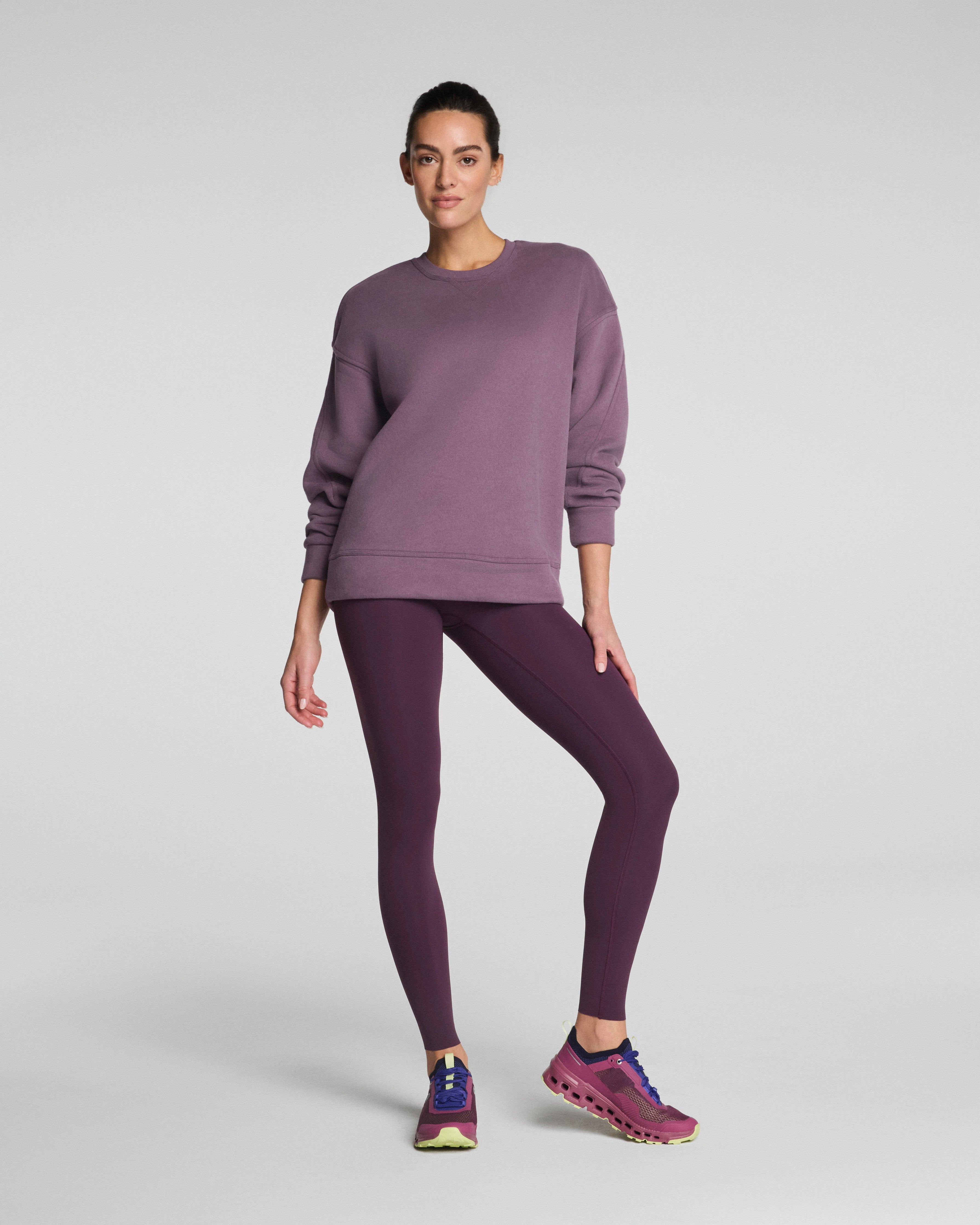 SPANX® BoostUp Cotton Fleece Crewneck Tunic  Prune