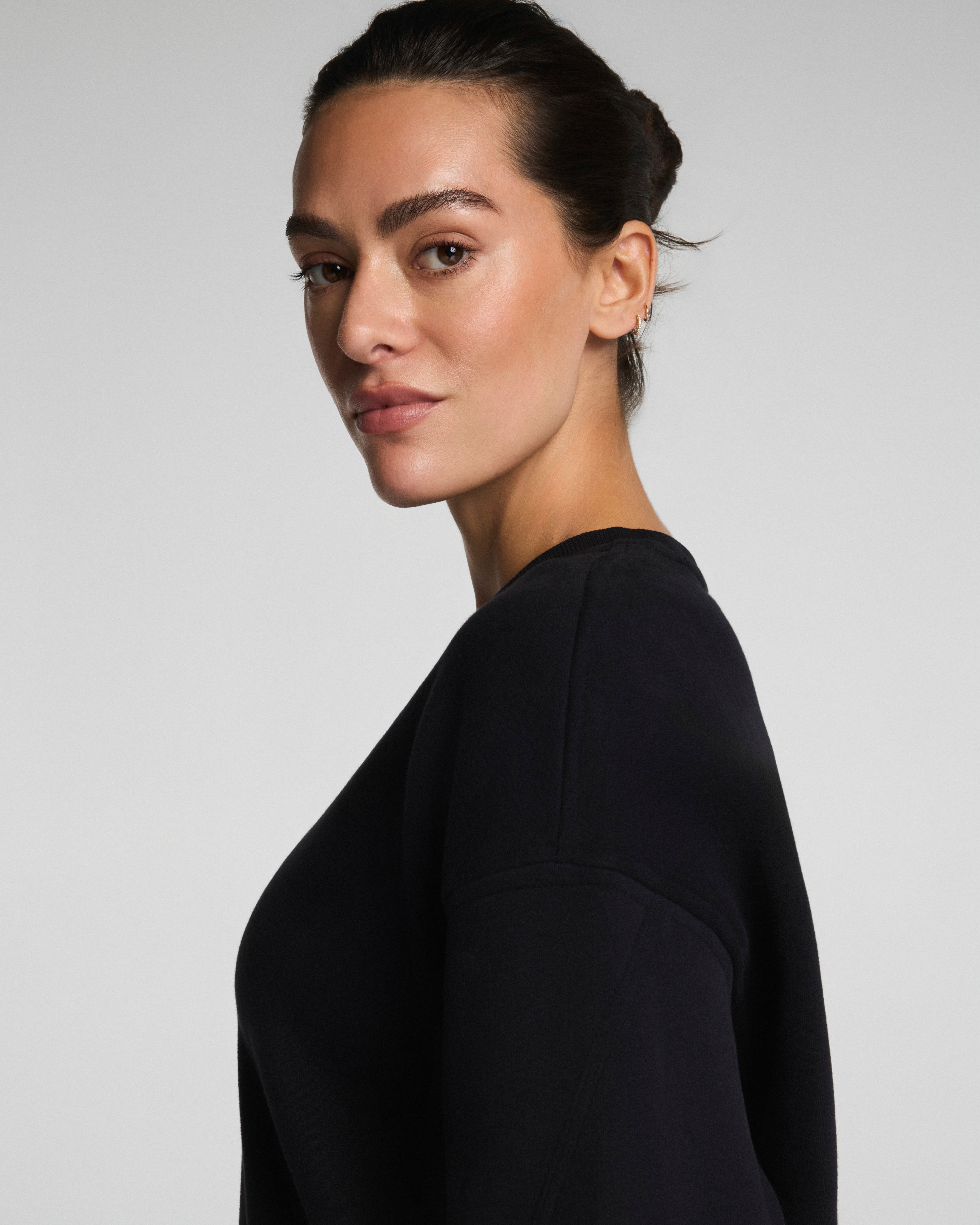 SPANX® BoostUp Cotton Fleece Crewneck Tunic  Very Black