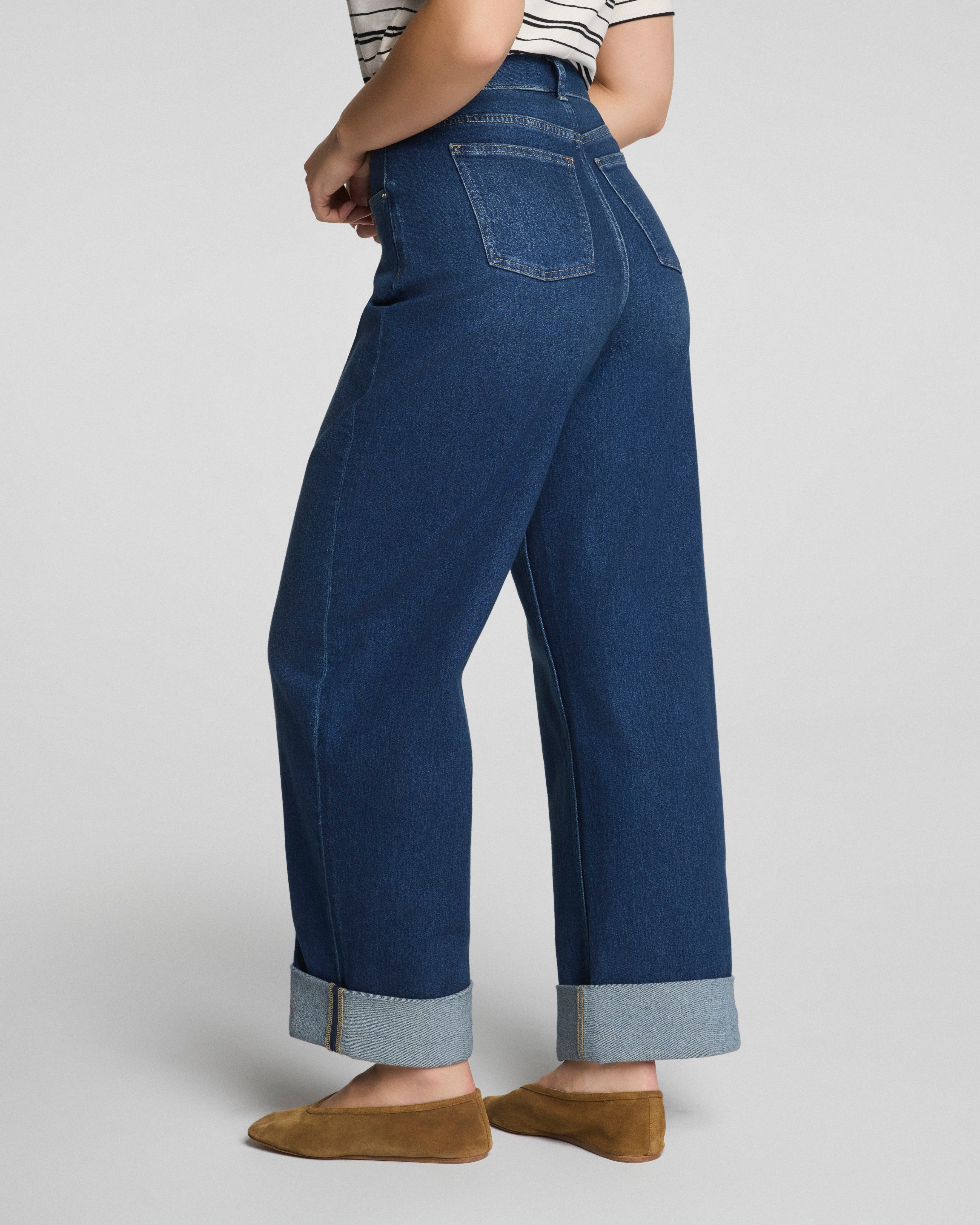 SPANXshape™ Authentic 360 Cuffed Horseshoe Jeans  Adriatic Blue