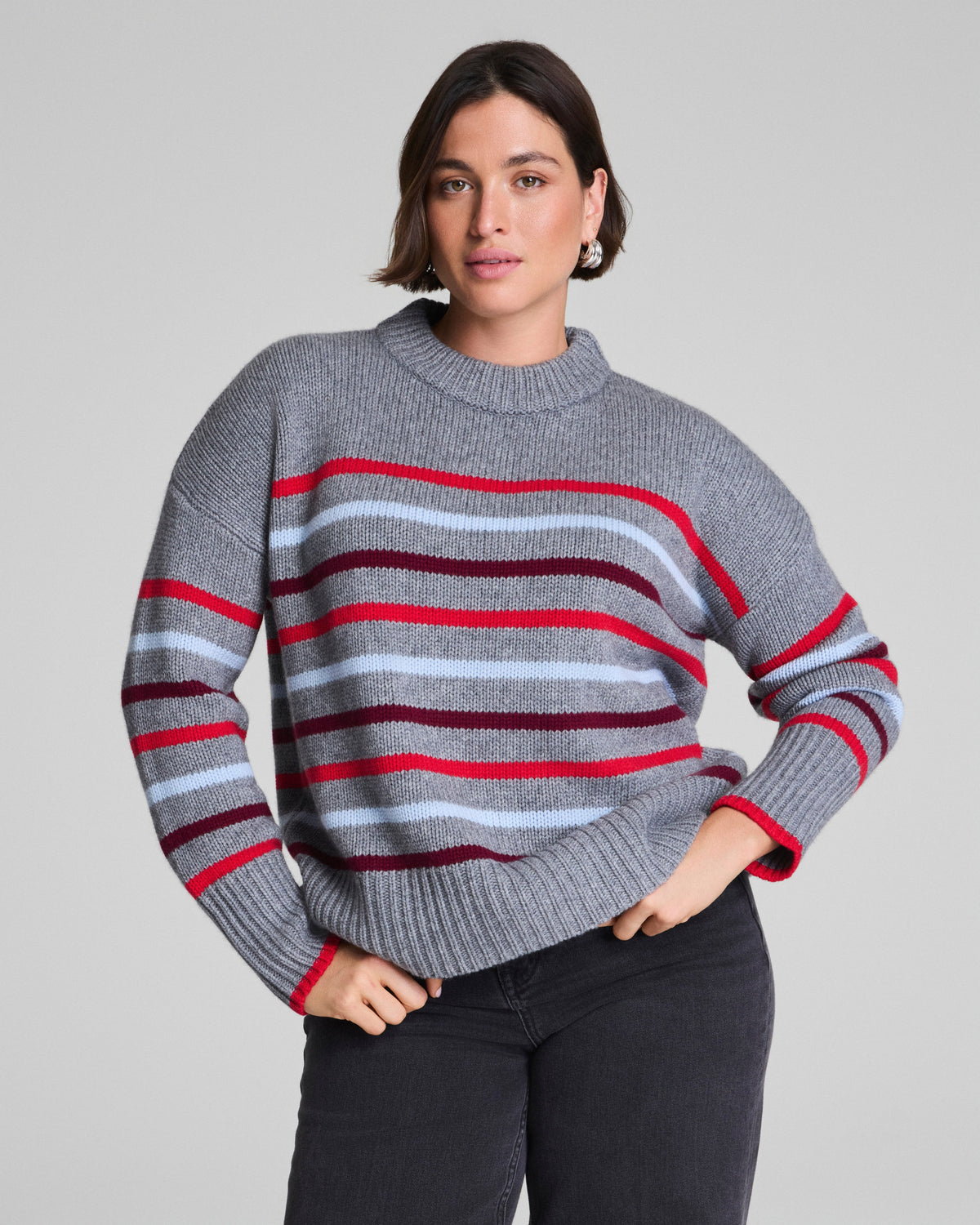 La Ligne Marin Sweater  Gray/SPANX® Red/Light Blue/Cassis